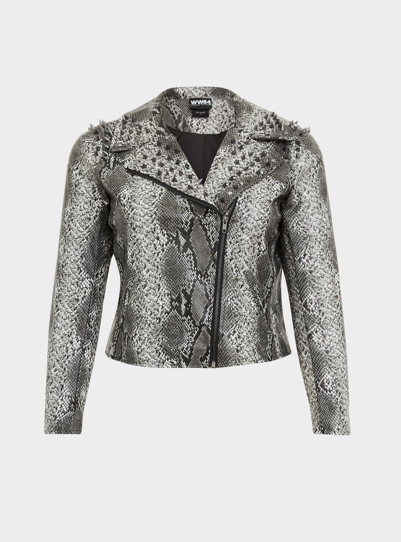 Cropped snakeskin jacket best sale