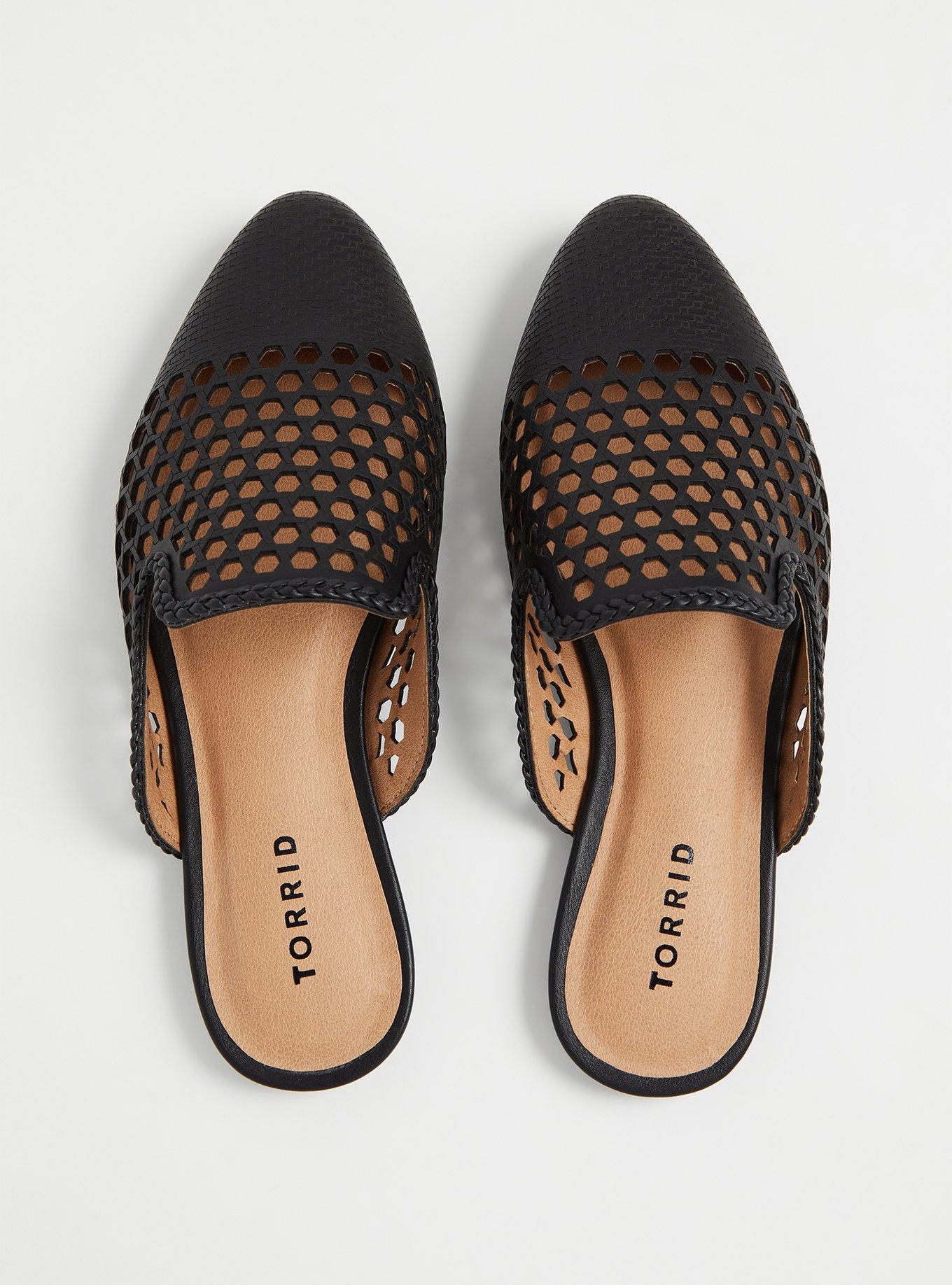 Laser Cut Loafer Mule (WW), BLACK, alternate