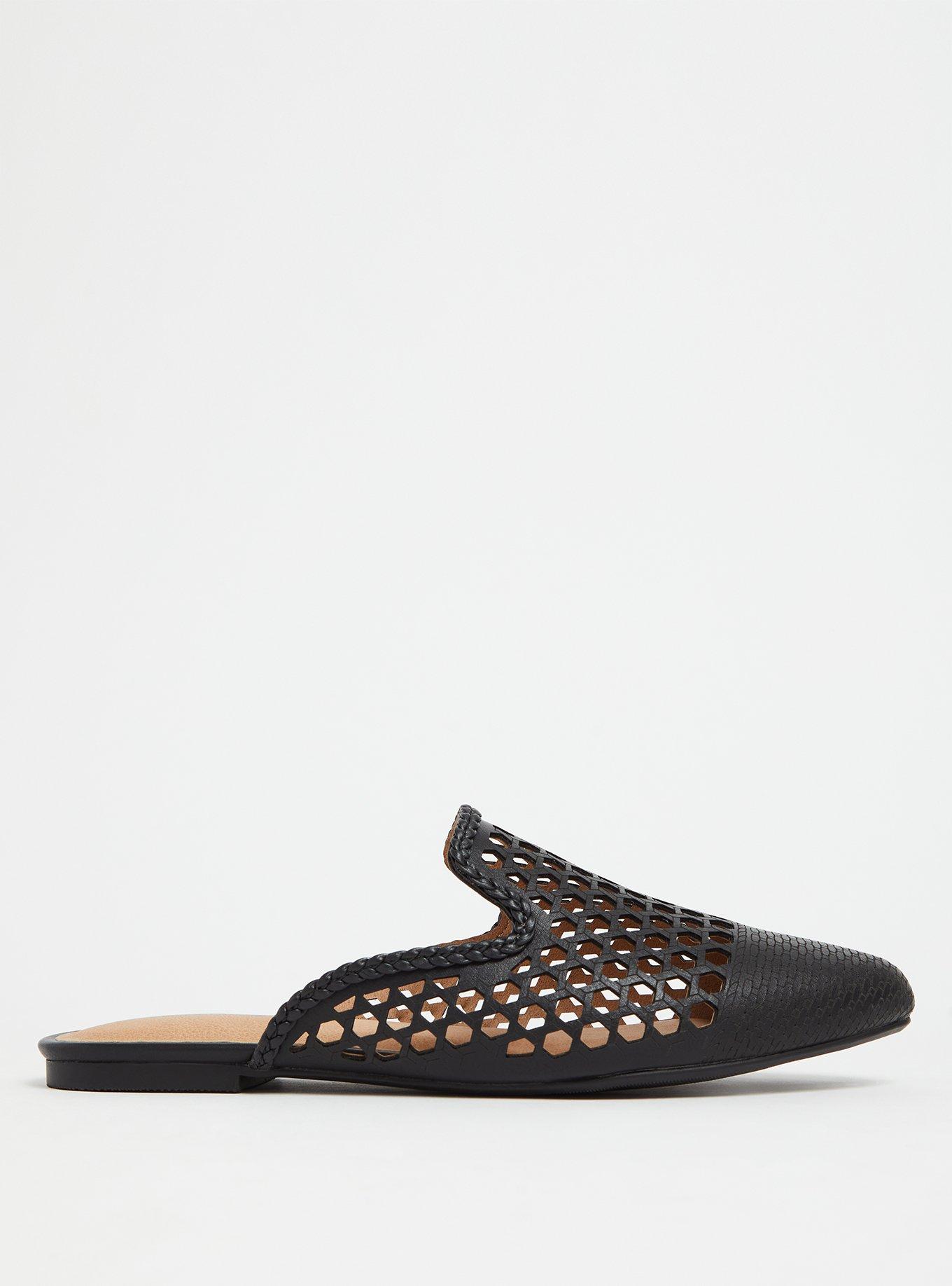 Laser Cut Loafer Mule (WW), BLACK, alternate