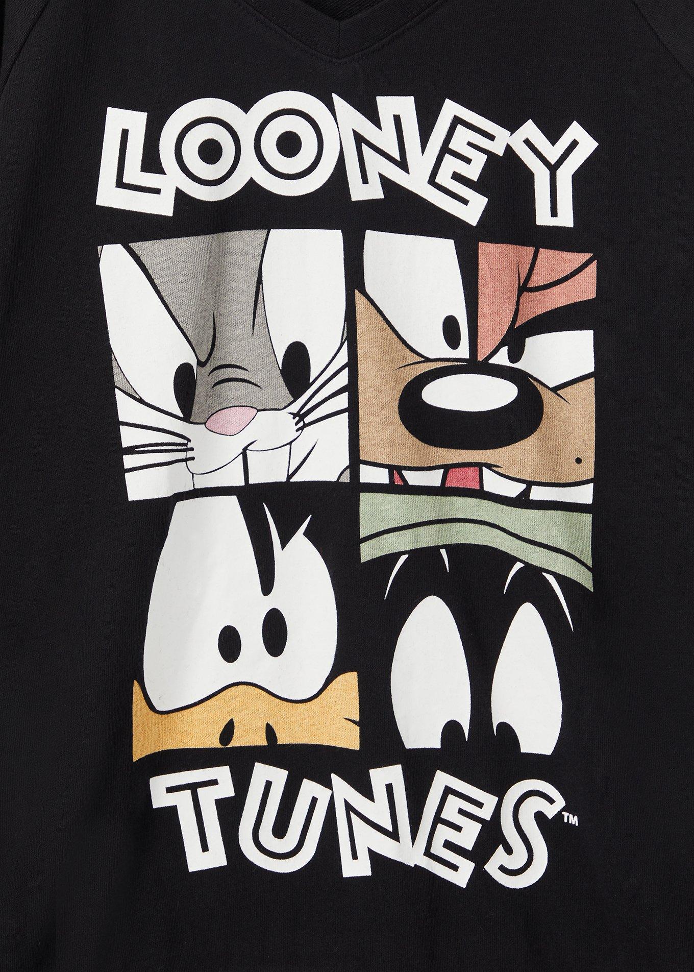 Plus Size - Looney Tunes Characters Black V-Neck Sweatshirt - Torrid