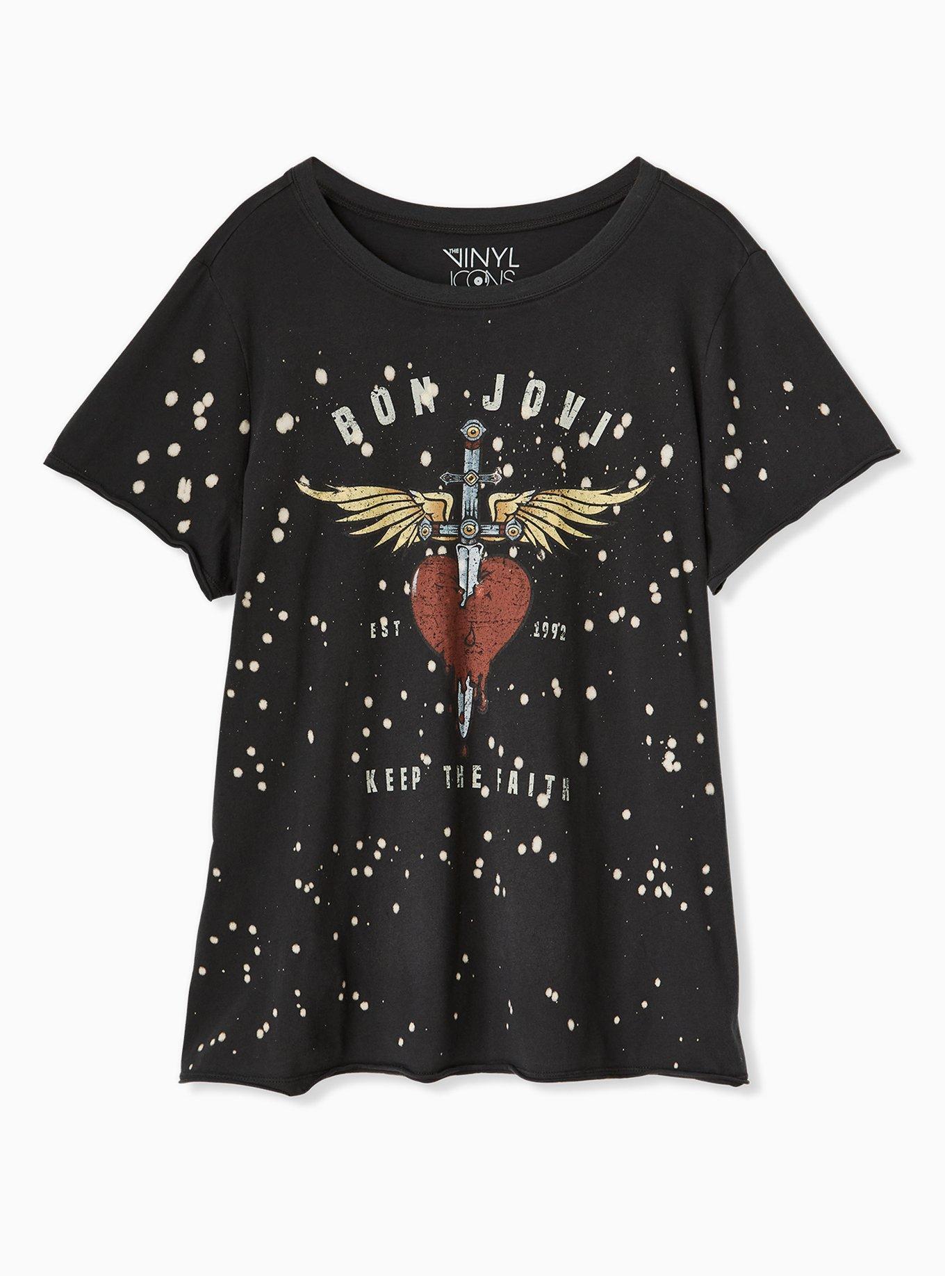 Plus Size - Bon Jovi Black Splatter Crew Tee - Torrid Plus Size - Bon Jovi Black Splatter Crew Tee - Torrid
