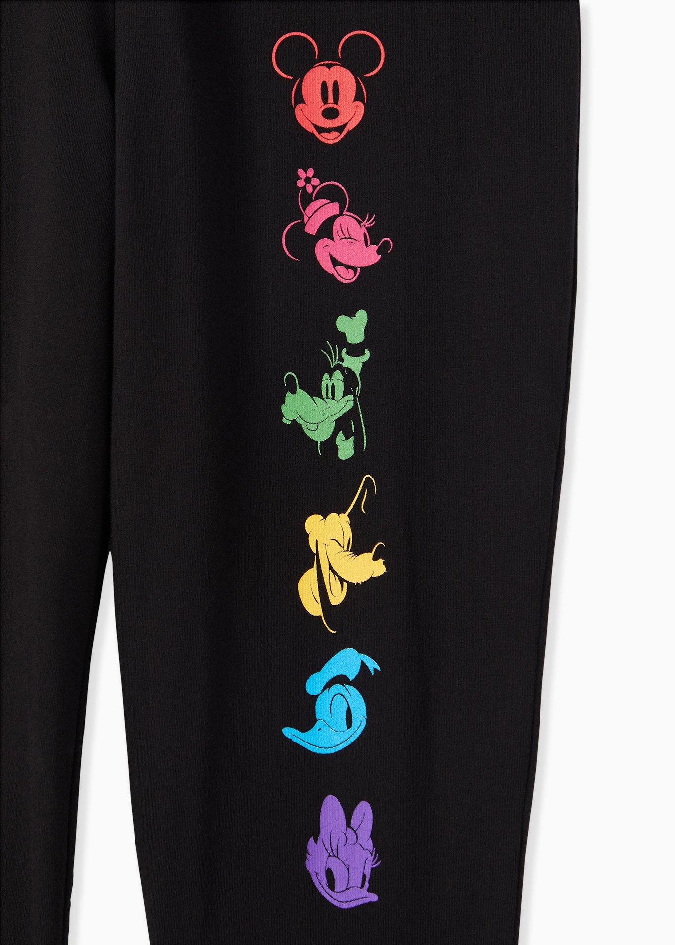 Plus Size Disney Mickey Mouse & Friends Shadow Stripe Crop Legging, DEEP BLACK, alternate