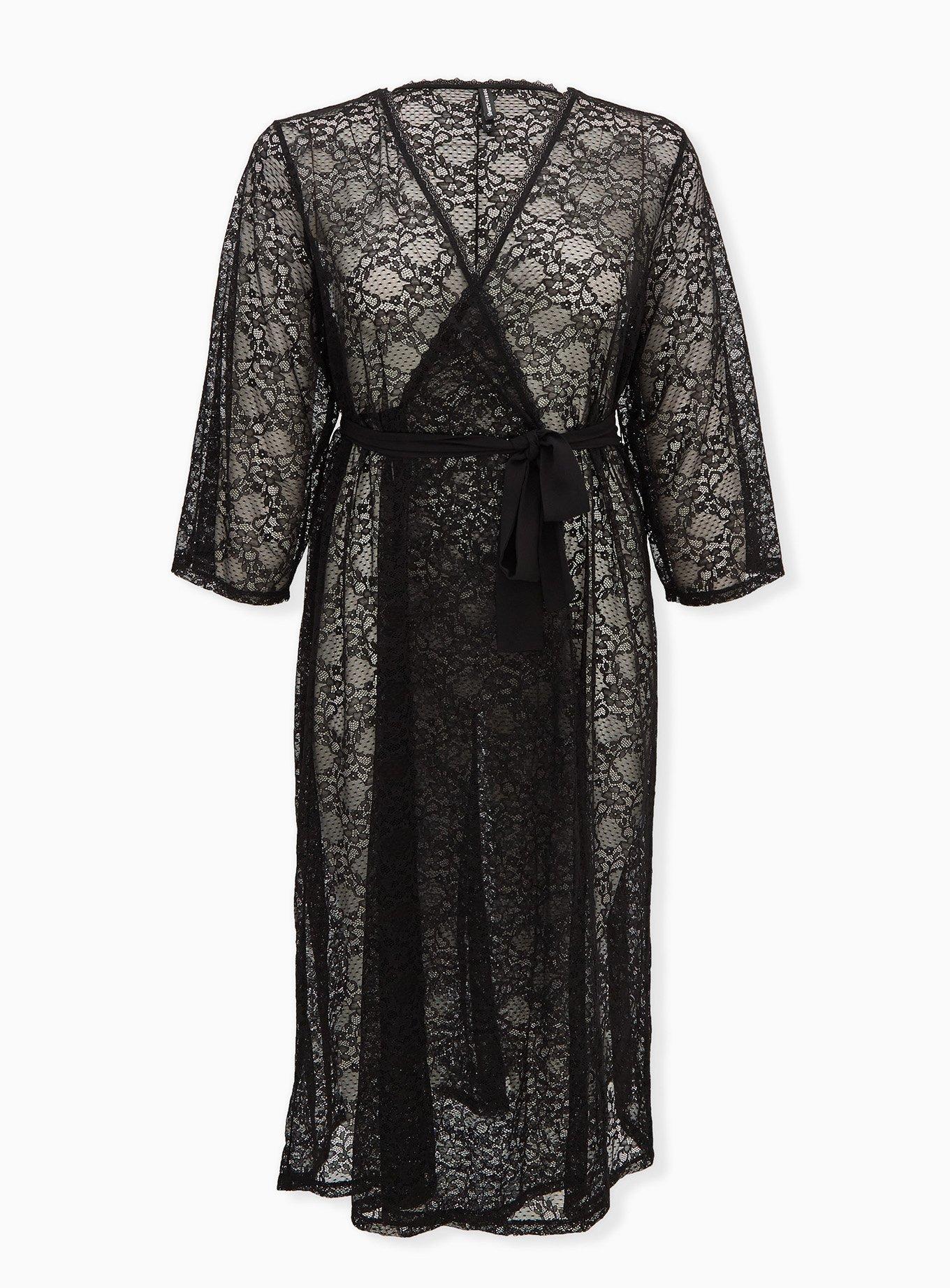 Plus Size Lace Long Lingerie Robe Torrid