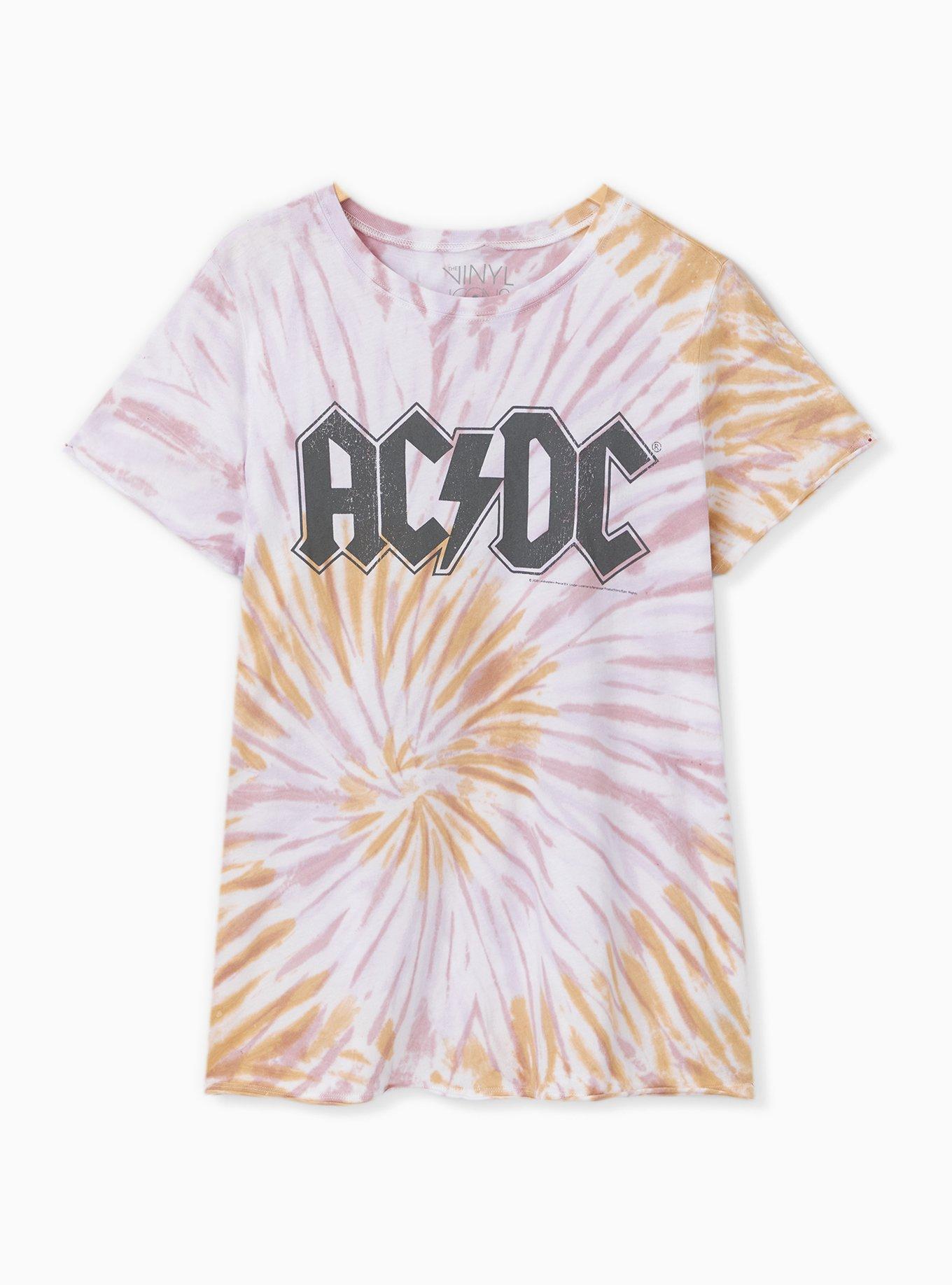 Plus Size - AC/DC Blush Pink & Mustard Yellow Tie-Dye Crew Tee - Torrid