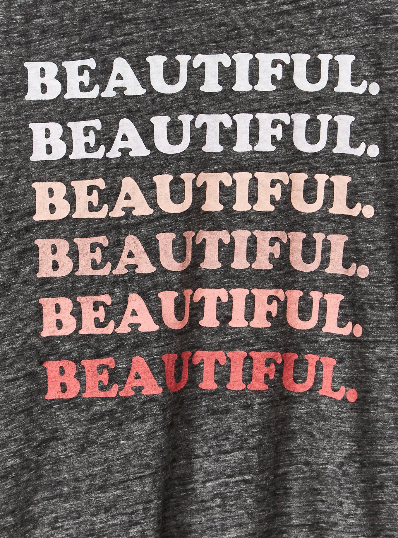 Plus Size Beautiful Black Burnout Crew Tee, DEEP BLACK, alternate