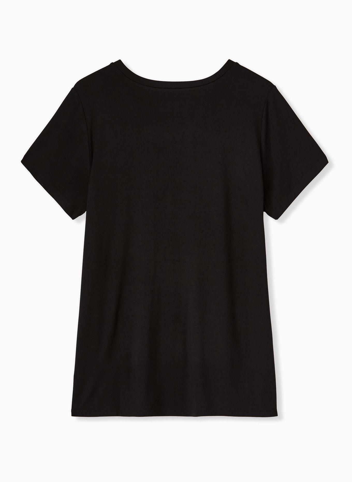Plus Size Perfect Tee - Super Soft Good Vibes Black, DEEP BLACK, alternate