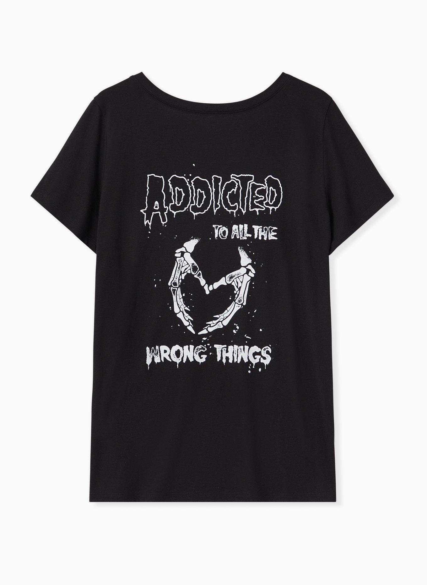 Slim Fit V-Neck Tee - Wrong Things Skull Black, DEEP BLACK, alternate