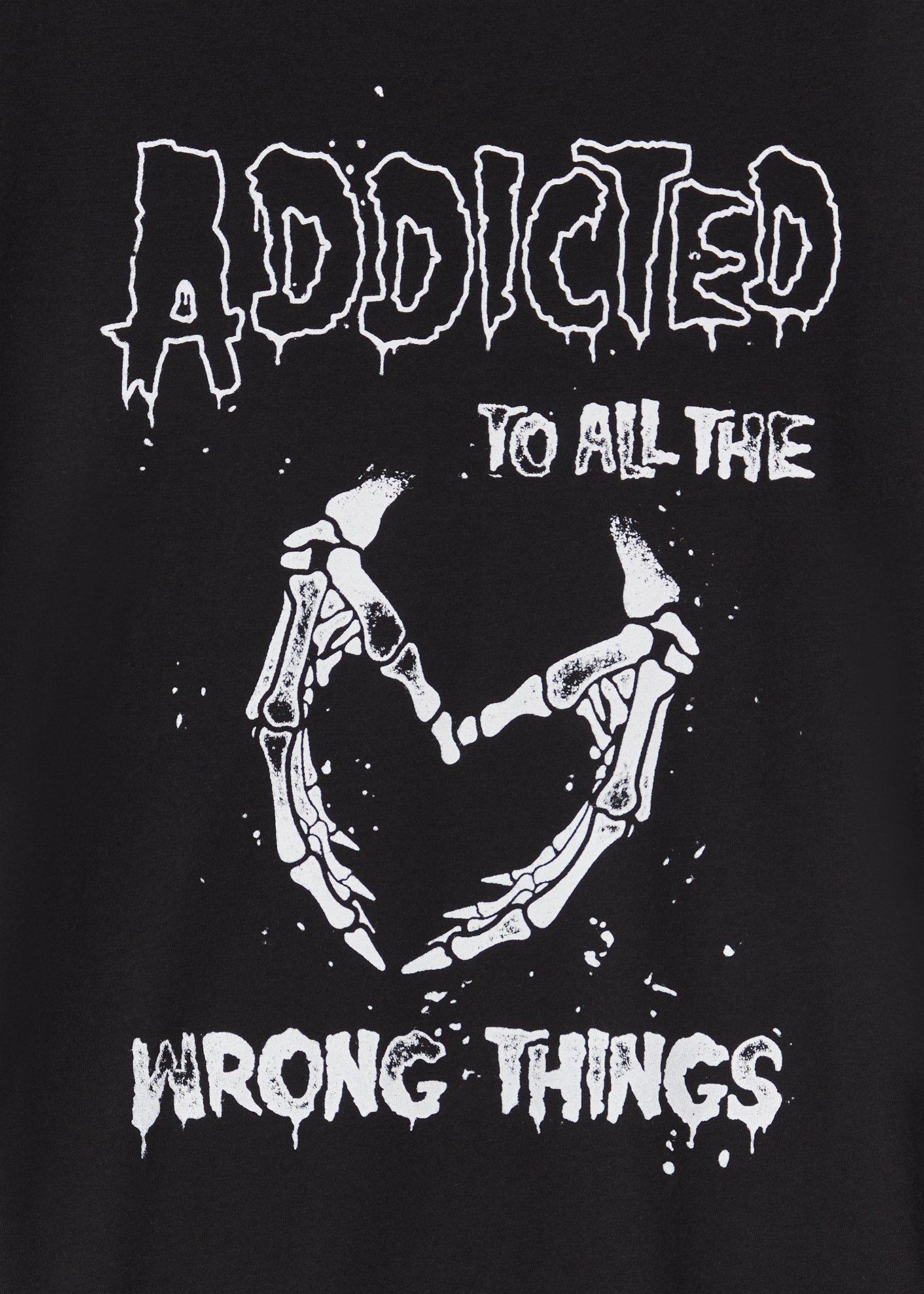 Slim Fit V-Neck Tee - Wrong Things Skull Black, DEEP BLACK, alternate