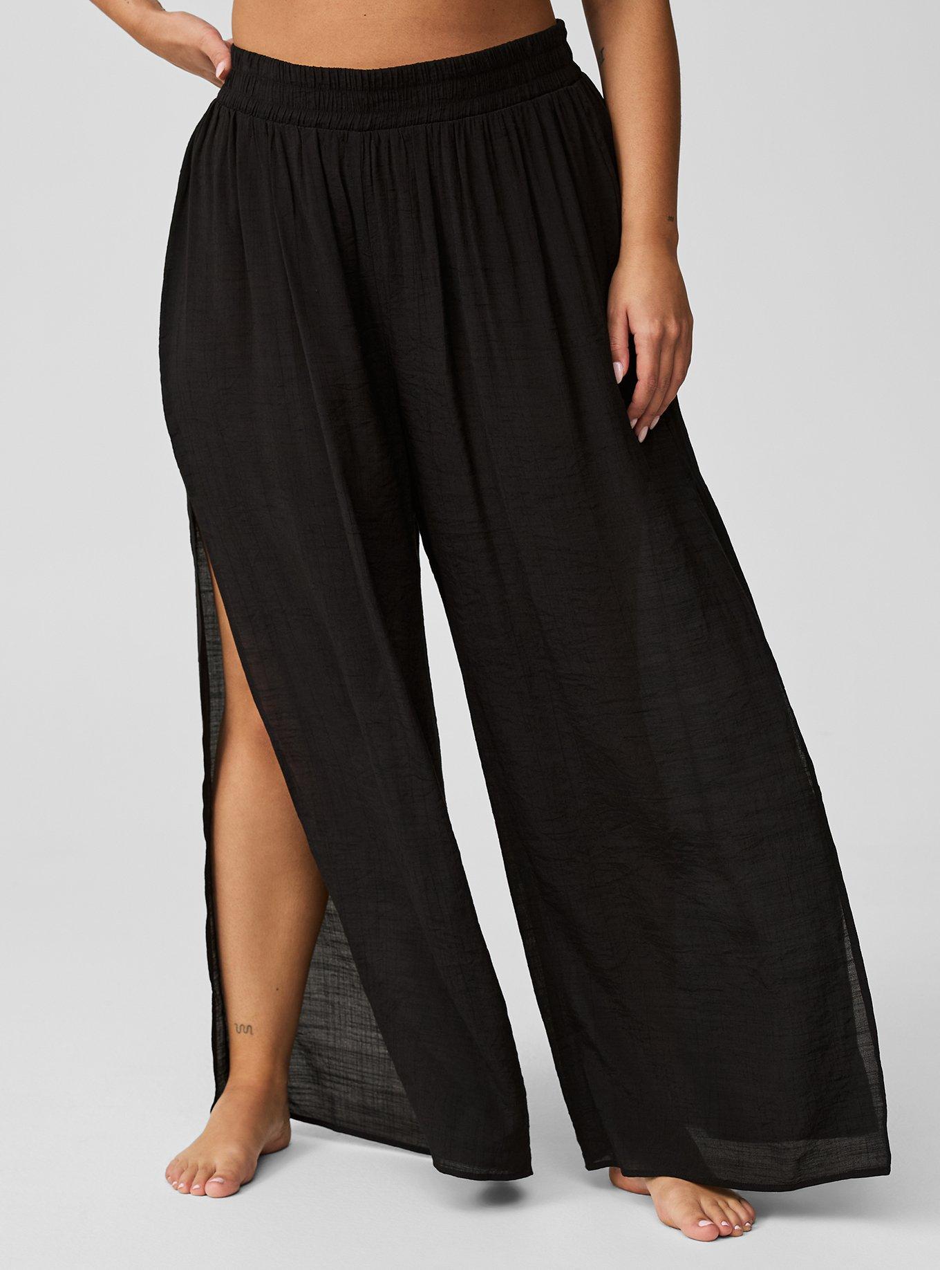 Plus Size - Crepe Side Slit Beach Pant - Torrid