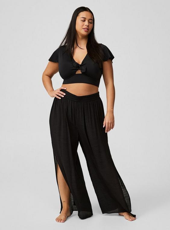 Plus Size - Crepe Side Slit Beach Pant - Torrid Plus Size - Crepe Side Slit Beach Pant - Torrid