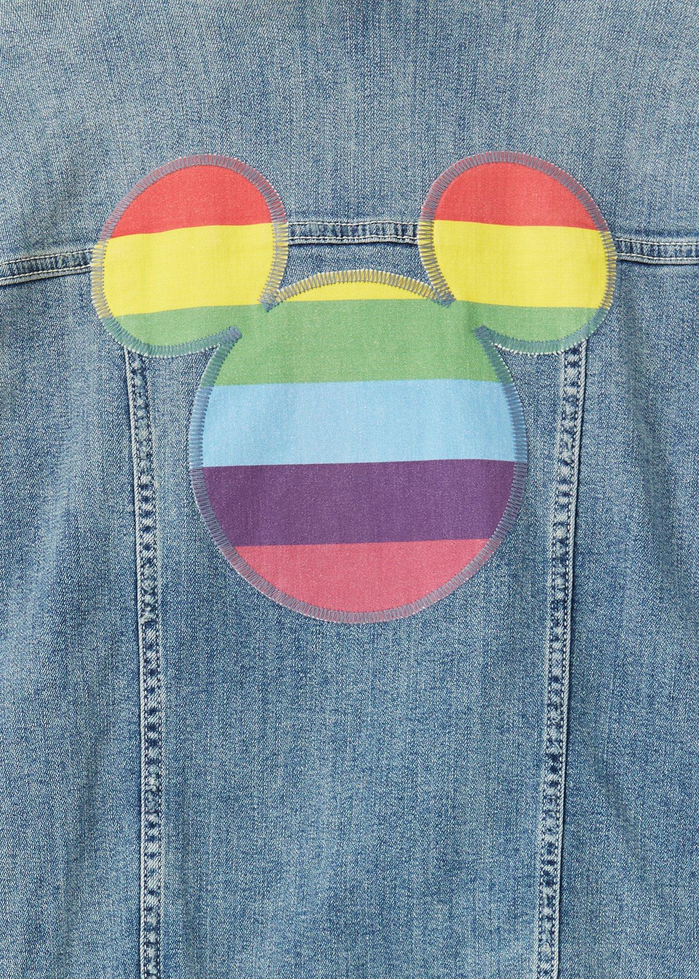 Disney Mickey Mouse Rainbow Denim Jacket - Medium Wash, MEDIUM WASH, alternate