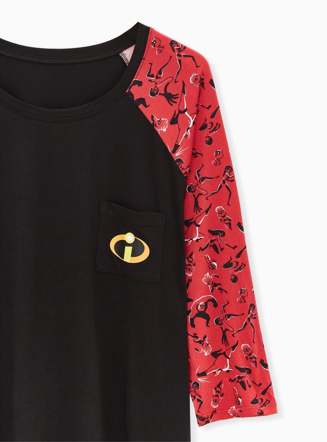 Plus Size Disney Pixar Incredibles Red & Black Raglan Top, MULTI, alternate