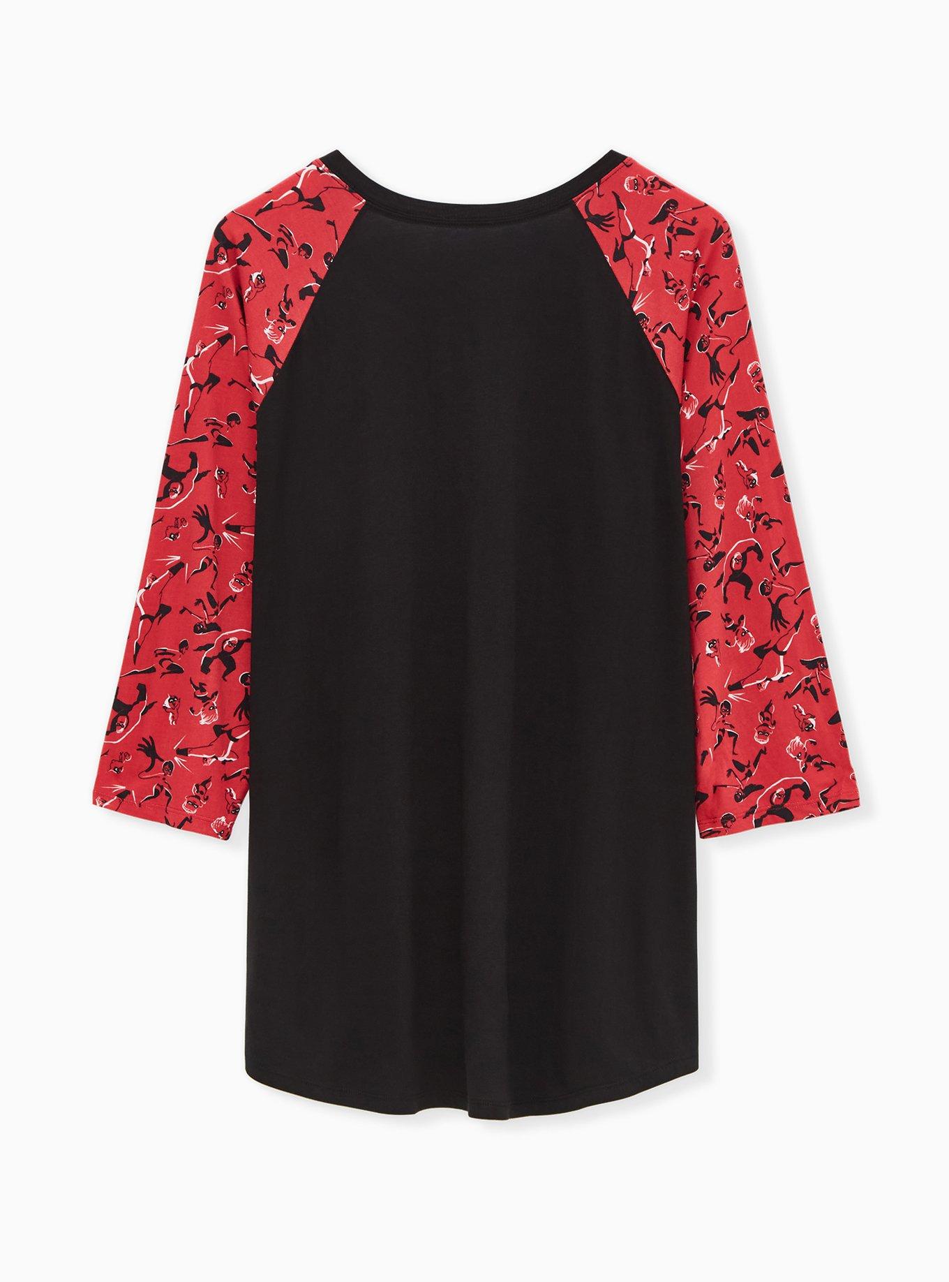 Plus Size Disney Pixar Incredibles Red & Black Raglan Top, MULTI, alternate