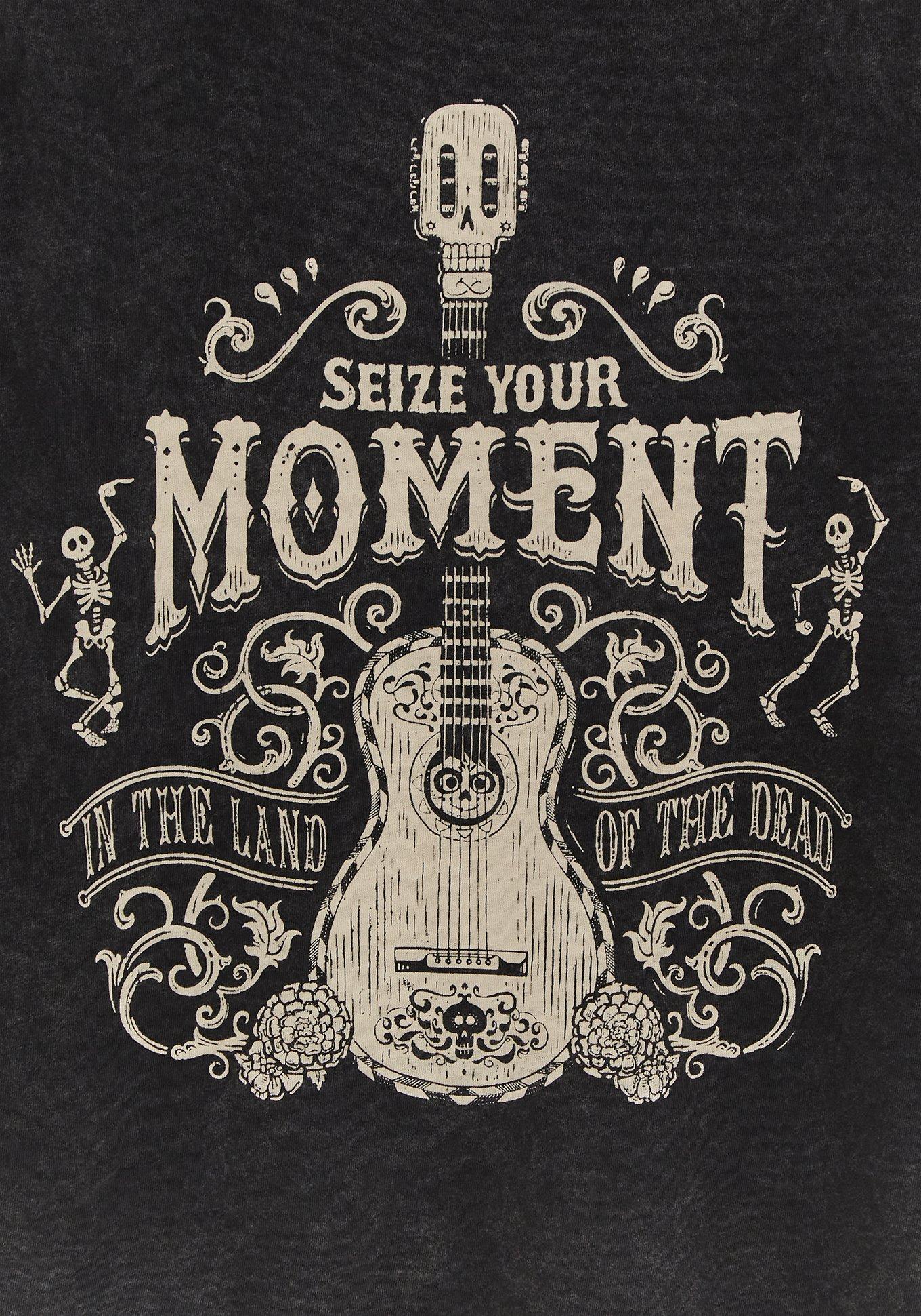 Plus Size - Disney Pixar Coco Seize Your Moment Black Mineral Wash Tank ...