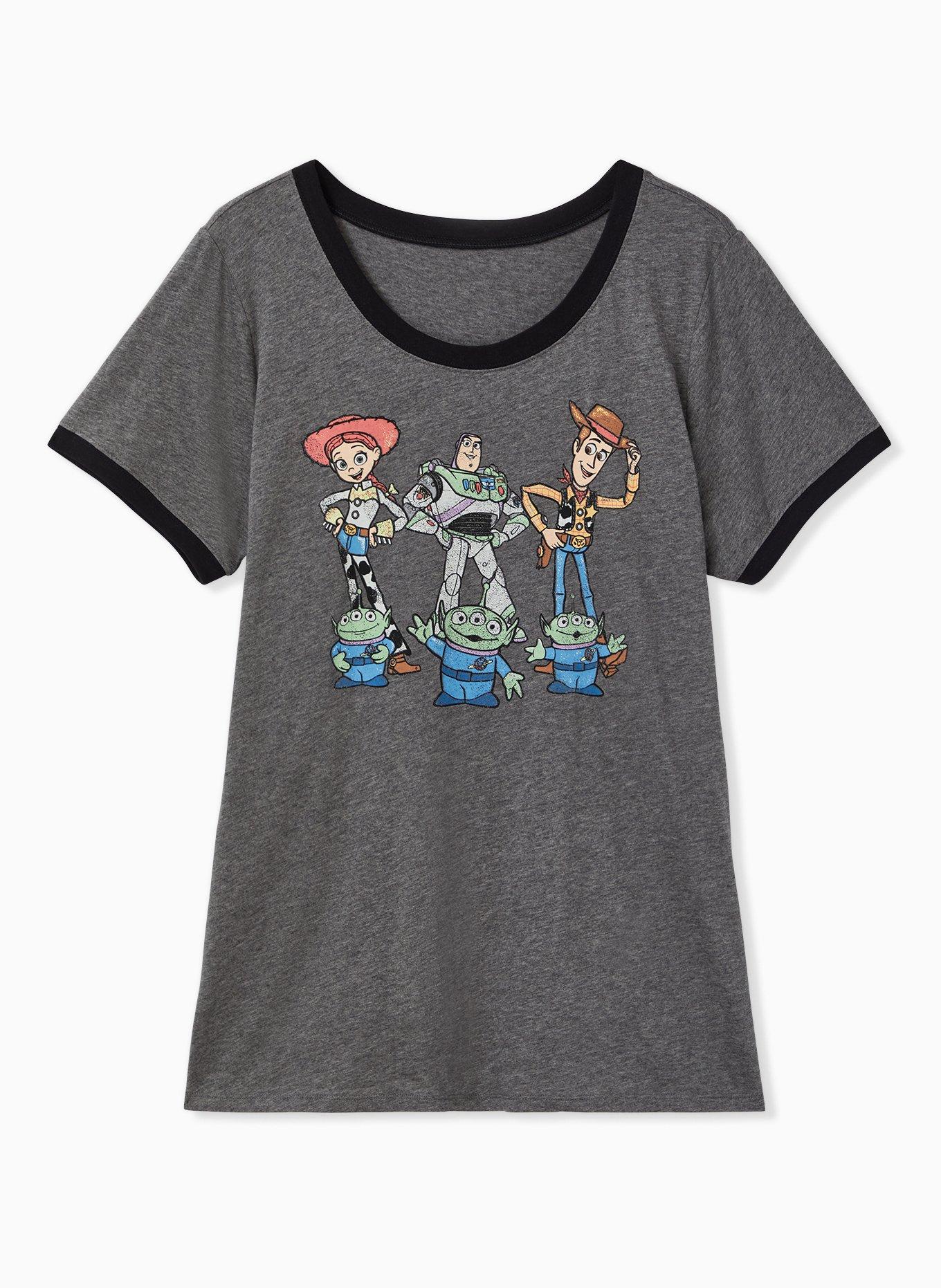 Plus Size Disney Pixar Toy Story Friends Charcoal Ringer Top, , hi-res