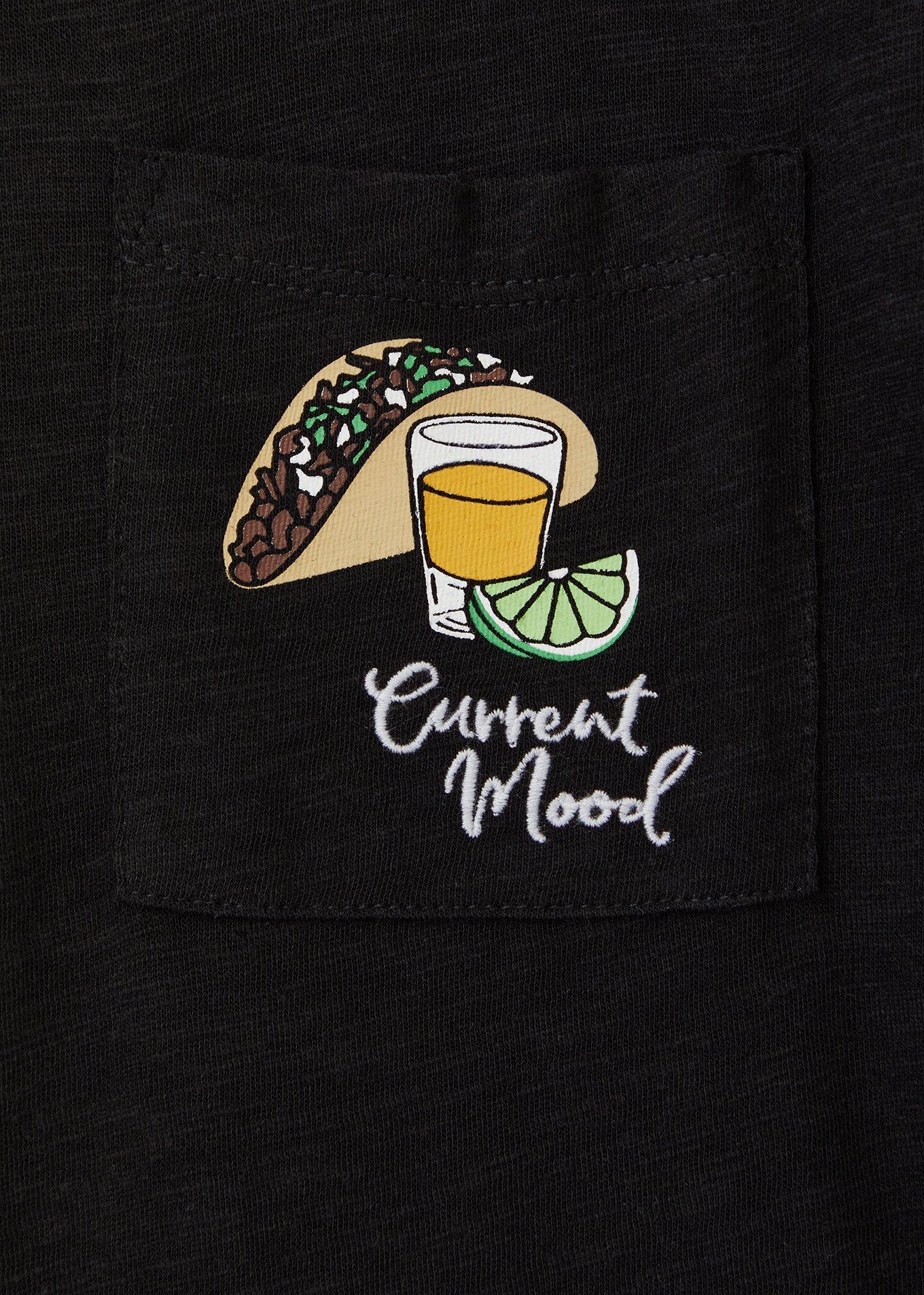 Current Mood Tacos & Tequila Classic Fit Pocket Tee - Heritage Slub Black , DEEP BLACK, alternate