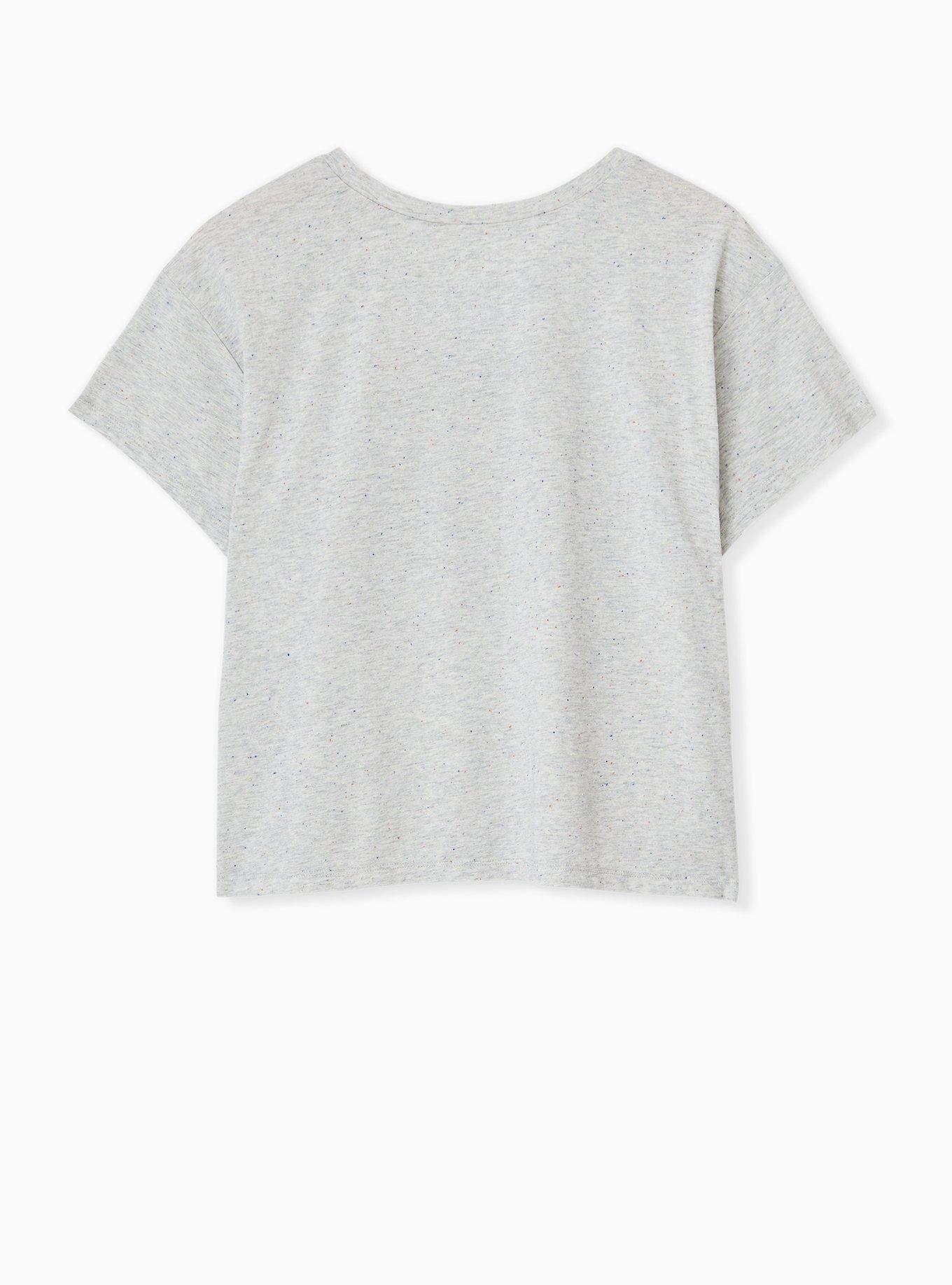 Plus Size Celebrate Love Equal Love Grey Confetti Crop Crew Tee, MEDIUM HEATHER GREY, alternate