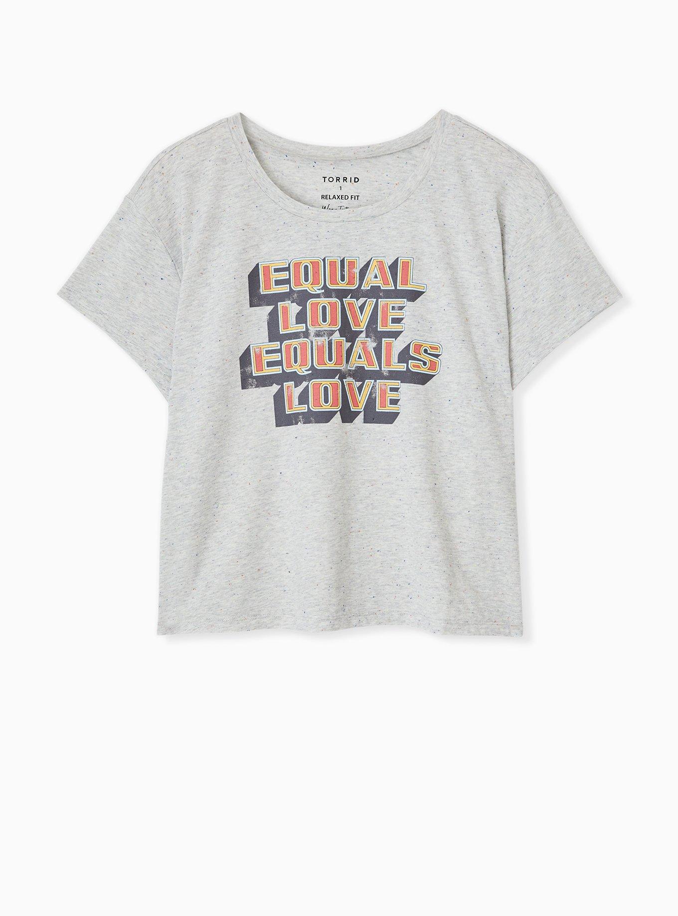 Celebrate Love Equal Love Grey Confetti Crop Crew Tee, , hi-res