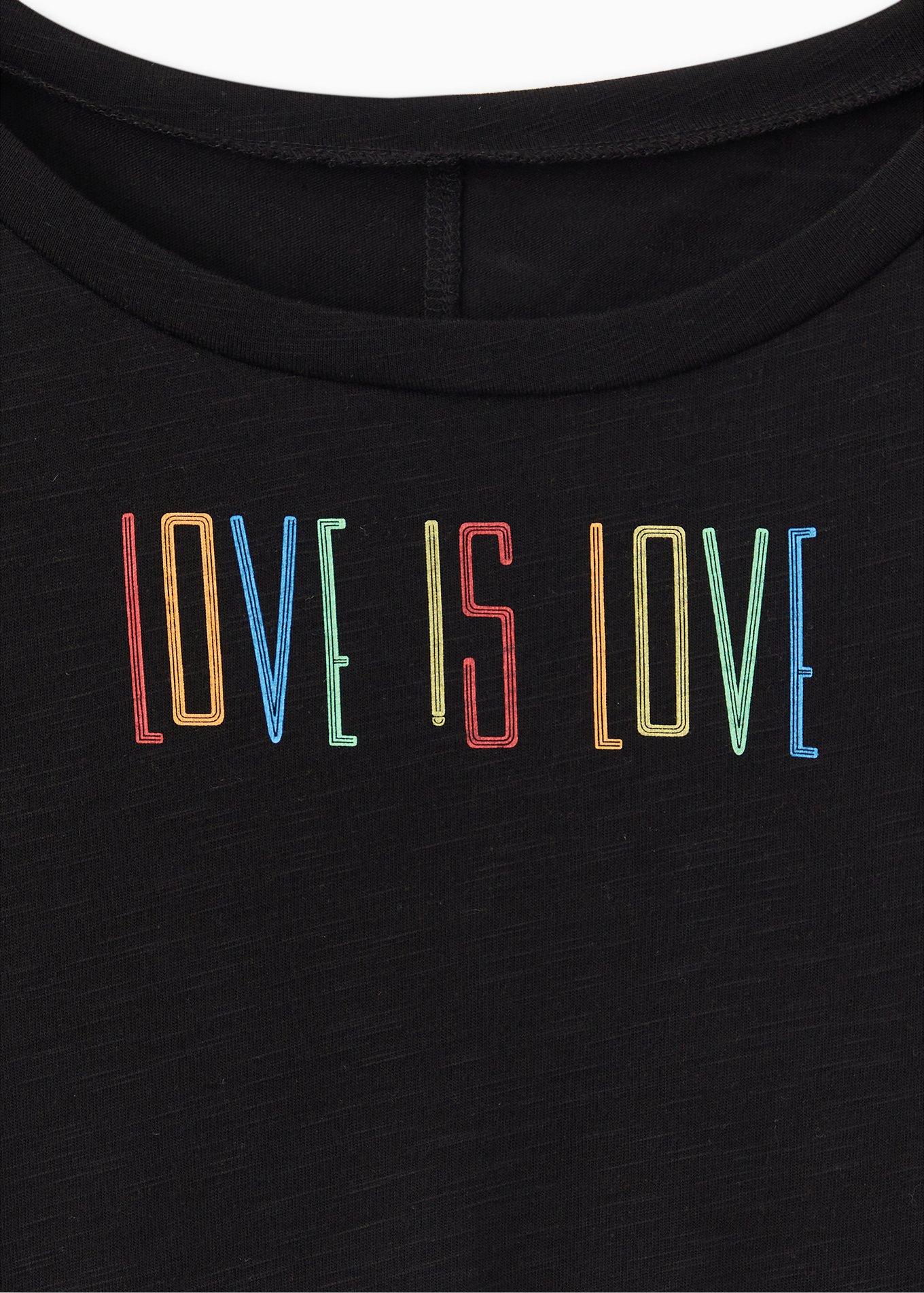 Plus Size Celebrate Love Is Love Black Slub Tank, , alternate