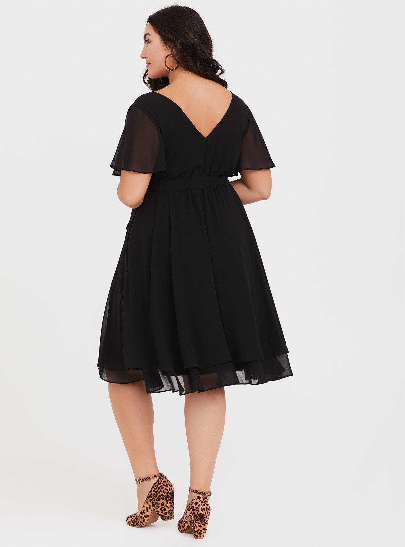 Torrid black wrap dress sales