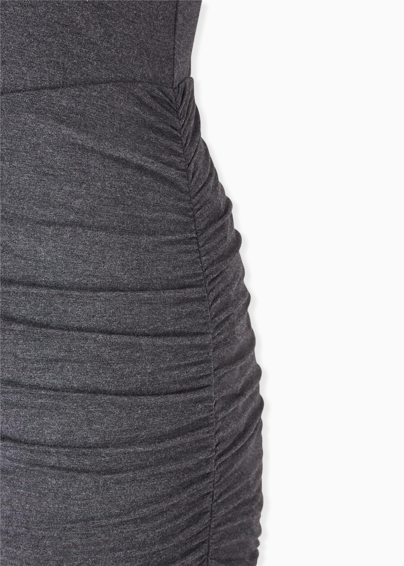 Mid Super Soft Ruched Bodycon Dress, HEATHER GREY, alternate