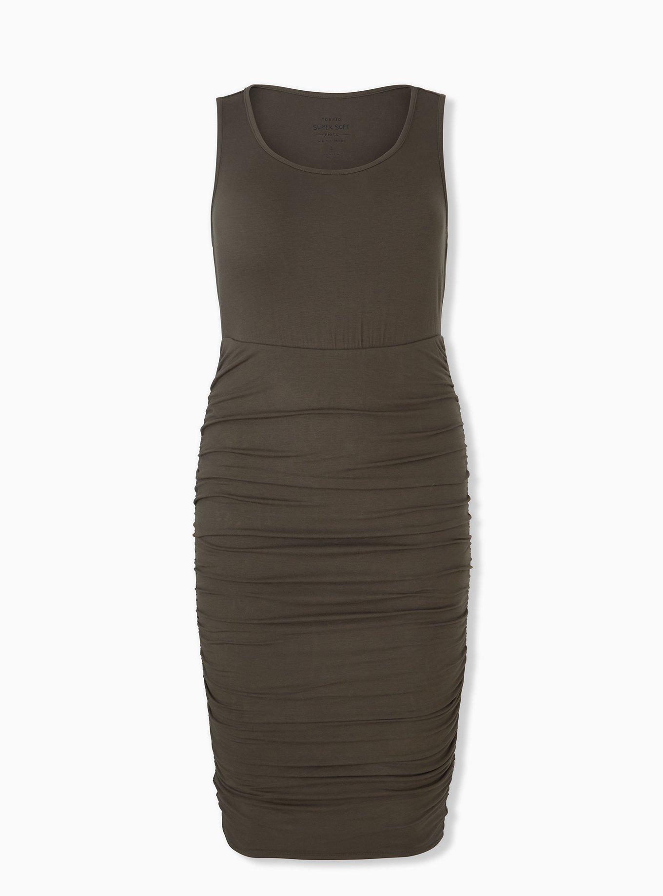 Mid Super Soft Ruched Bodycon Dress, DEEP DEPTHS, hi-res