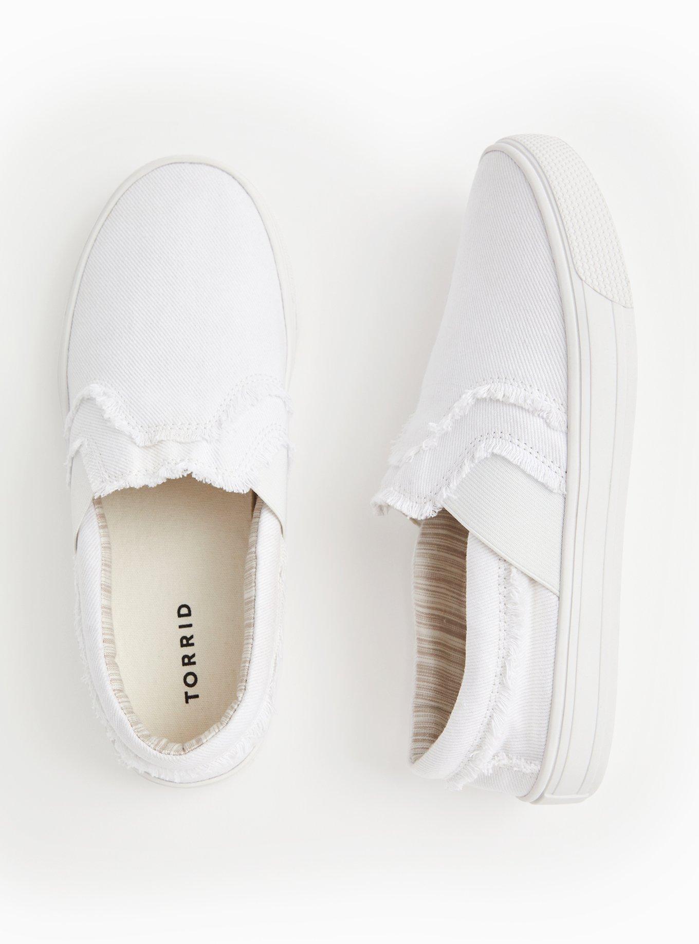 Wide width canvas slip on shoes sales