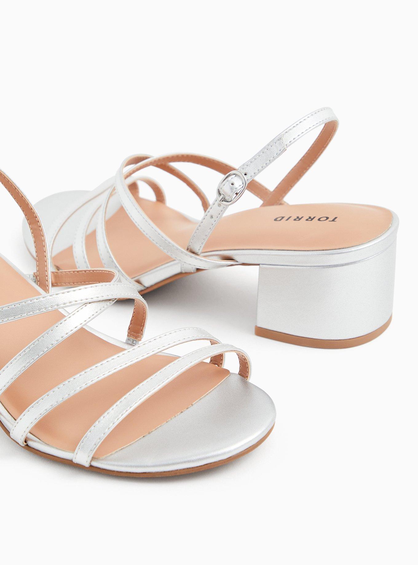 Strappy Block Heel Sandal (WW), SILVER, alternate