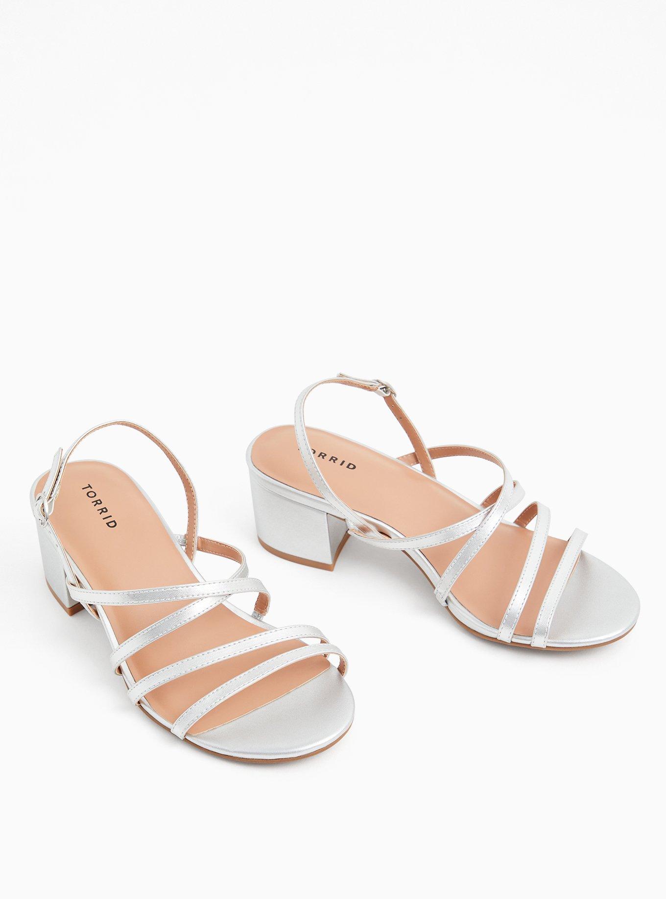 Strappy Block Heel Sandal (WW), SILVER, alternate