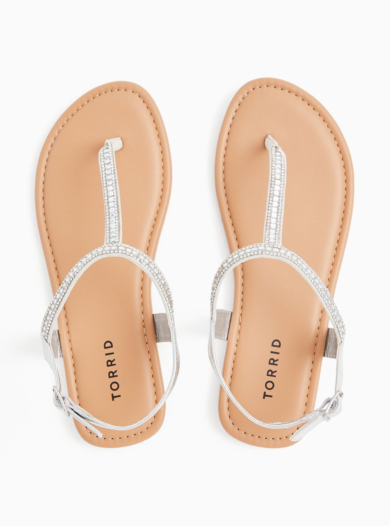T Strap Sandals With Rhinestones Rhinestone T Strap Sandals Plus