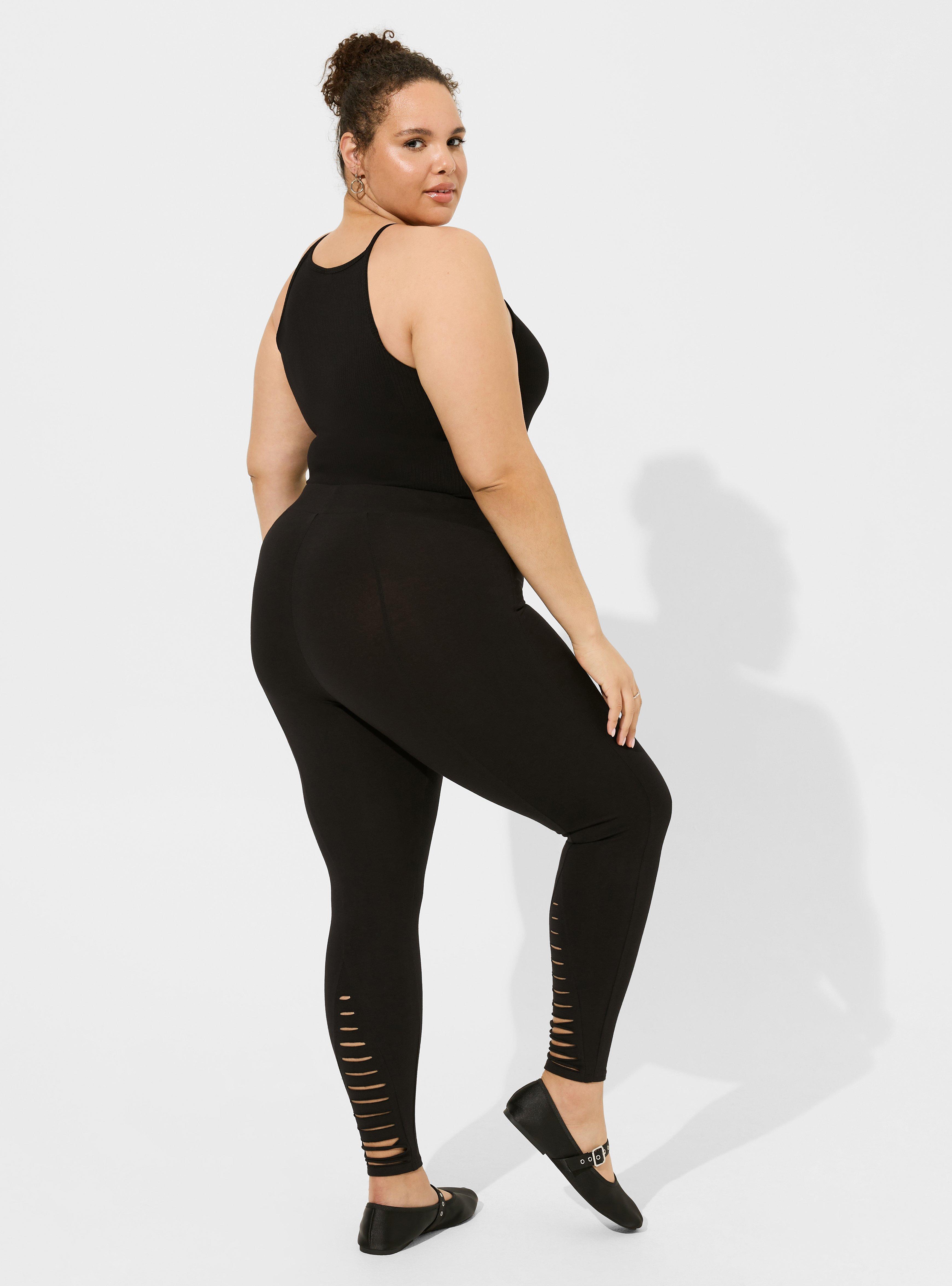 Plus Size - Premium Legging - Macrame Back Black - Torrid