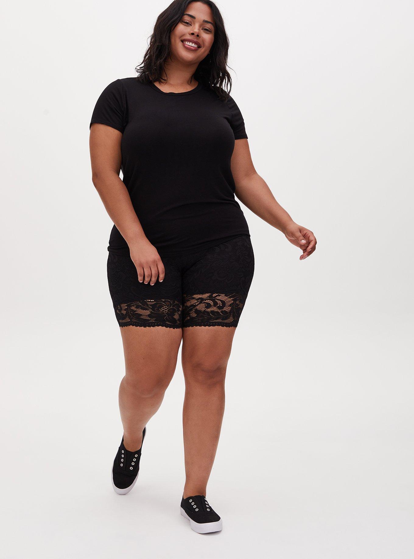 Lace Race High-Waist Bike Short in Black