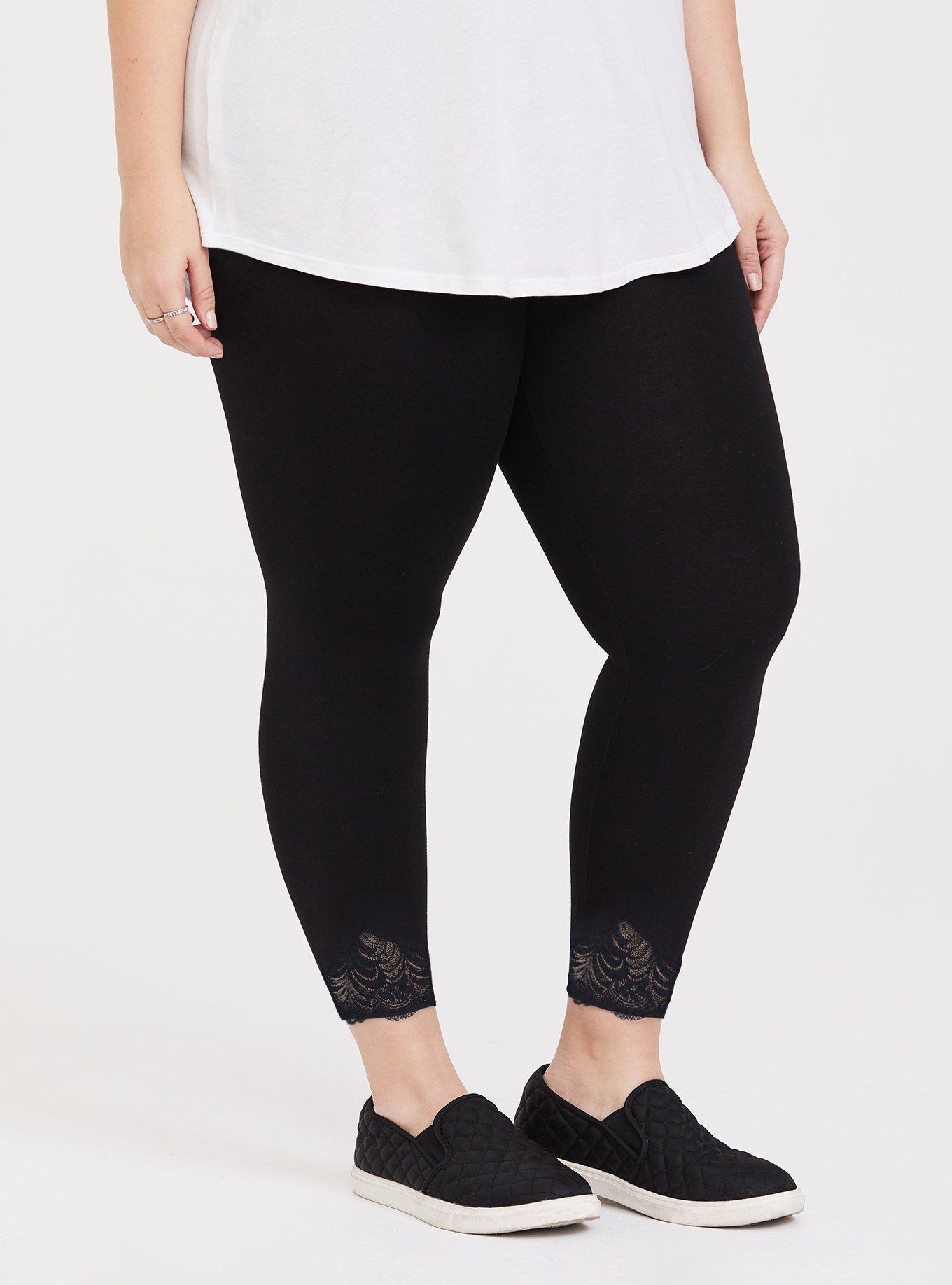 Leggings with shop scalloped hem