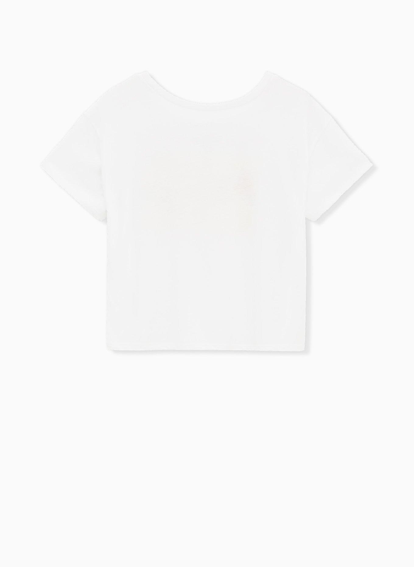 Michaelangelo Crop Crew Tee - White, , alternate
