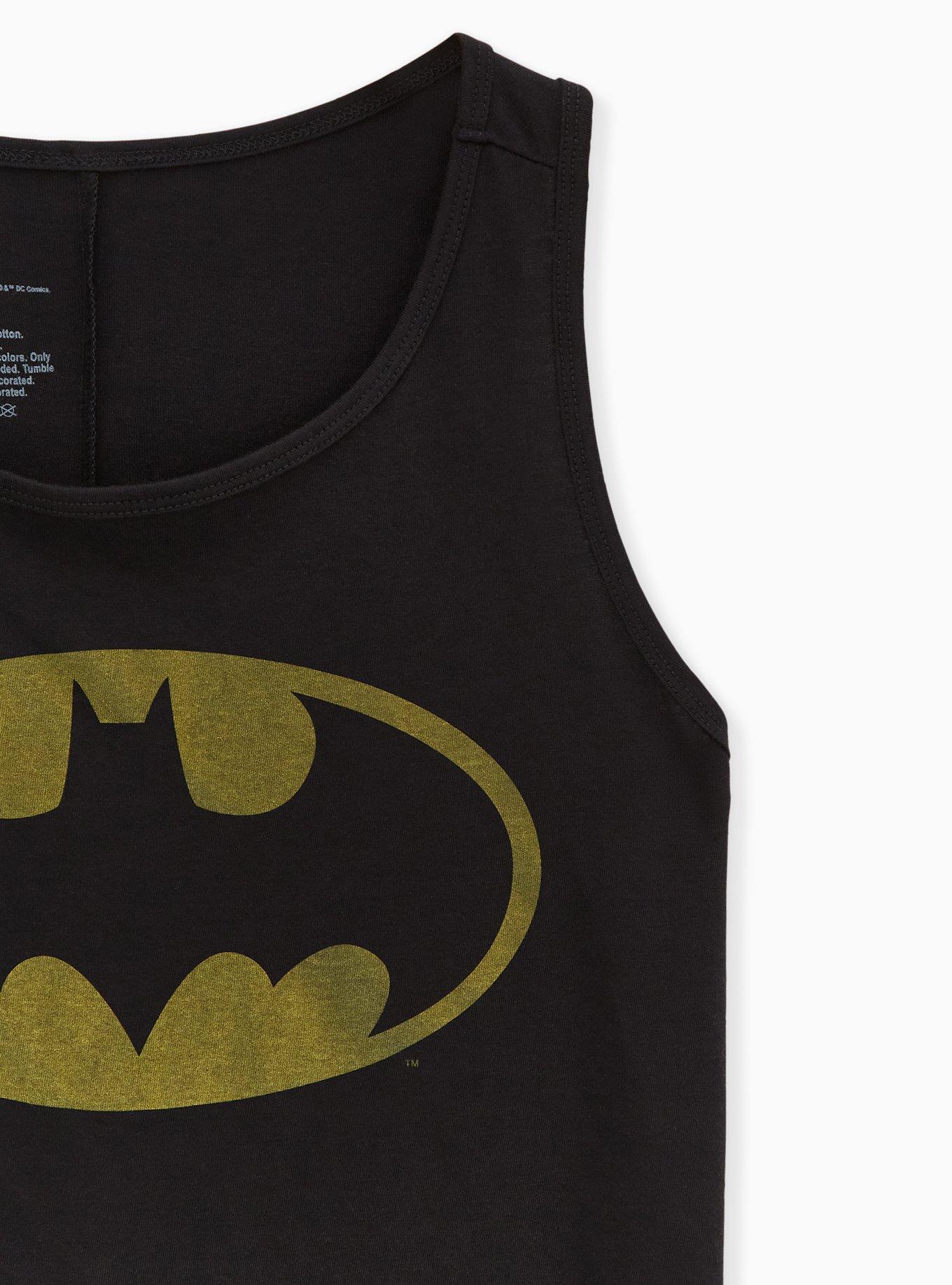 Plus Size Batman Crew Tank - Black, DEEP BLACK, alternate