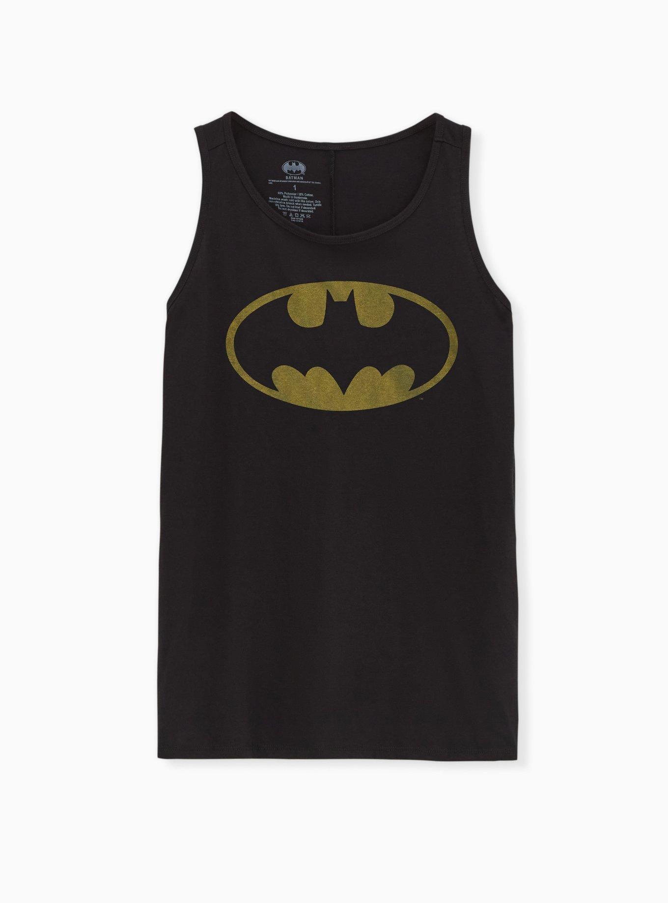 Plus Size Batman Crew Tank - Black, DEEP BLACK, hi-res