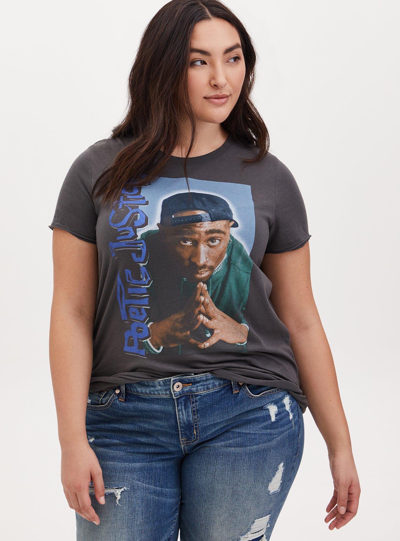 Tupac Poetic Justice Crew Tee - Vintage Black, DEEP BLACK, hi-res