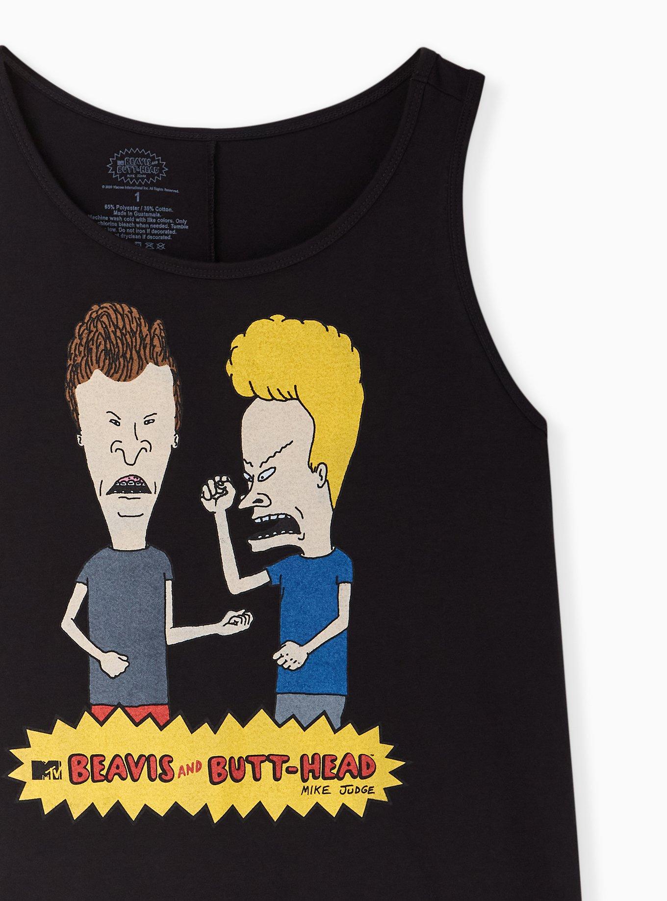 Plus Size MTV Beavis & Butt-Head Crew Tank - Black, DEEP BLACK, alternate