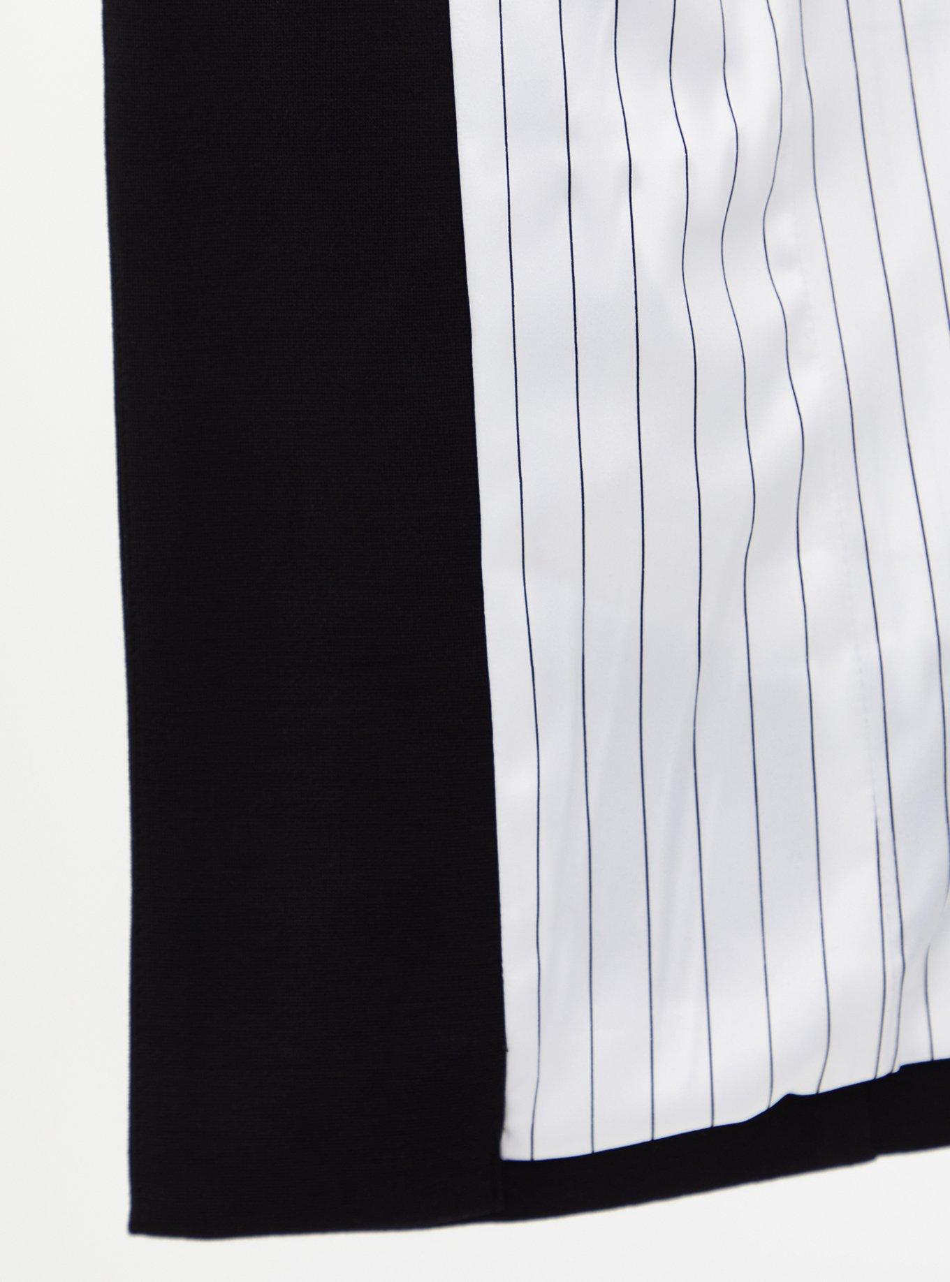 Plus Size Black Ponte Collarless Blazer, DEEP BLACK, alternate