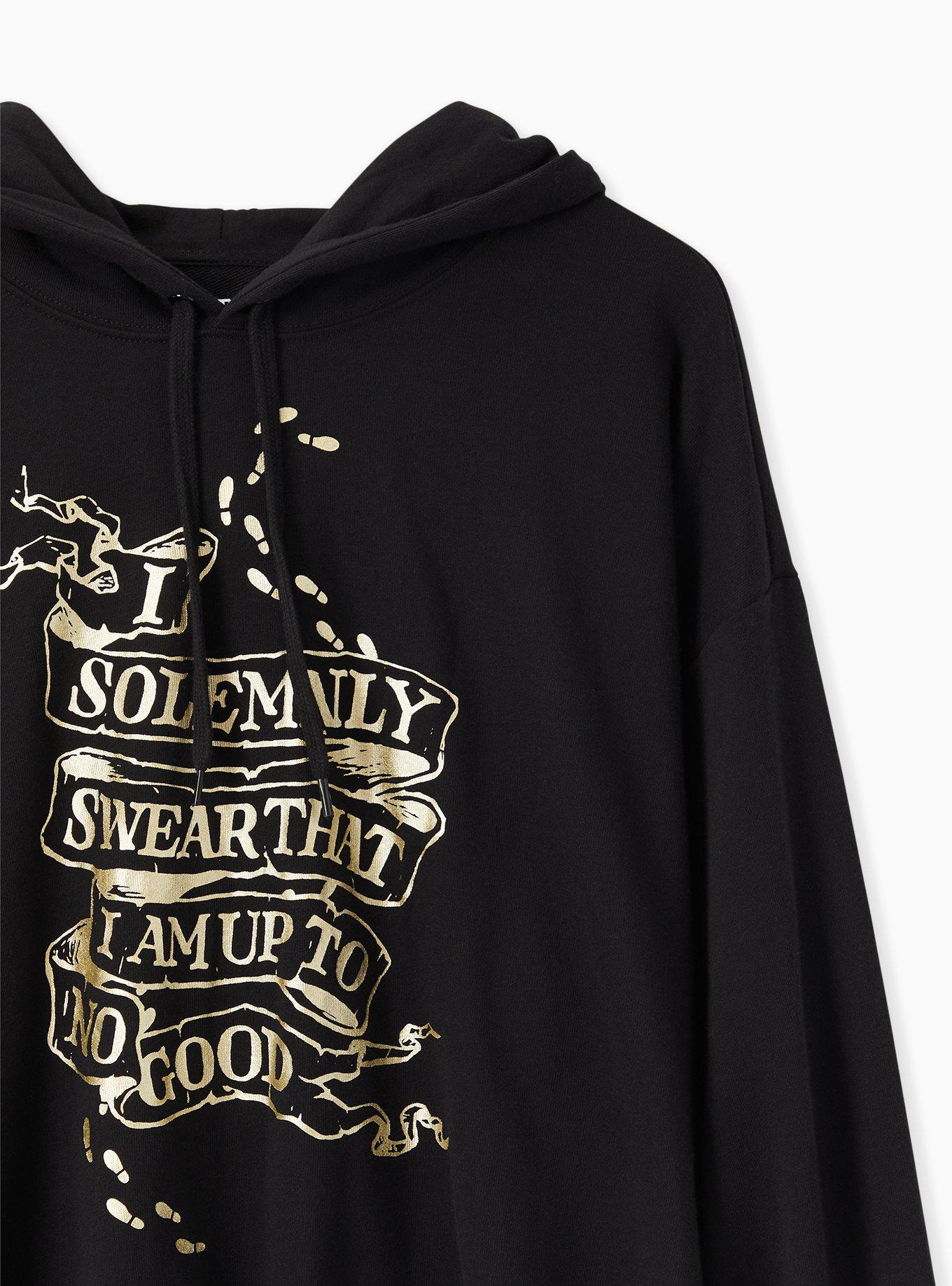 Plus Size - Harry Potter Solemnly Swear Black Crop Hoodie - Torrid