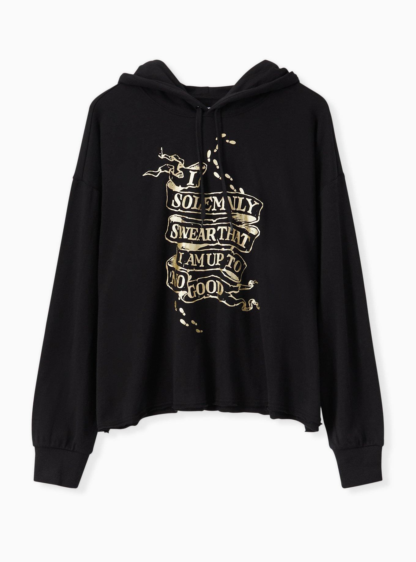 Plus Size - Harry Potter Solemnly Swear Black Crop Hoodie - Torrid