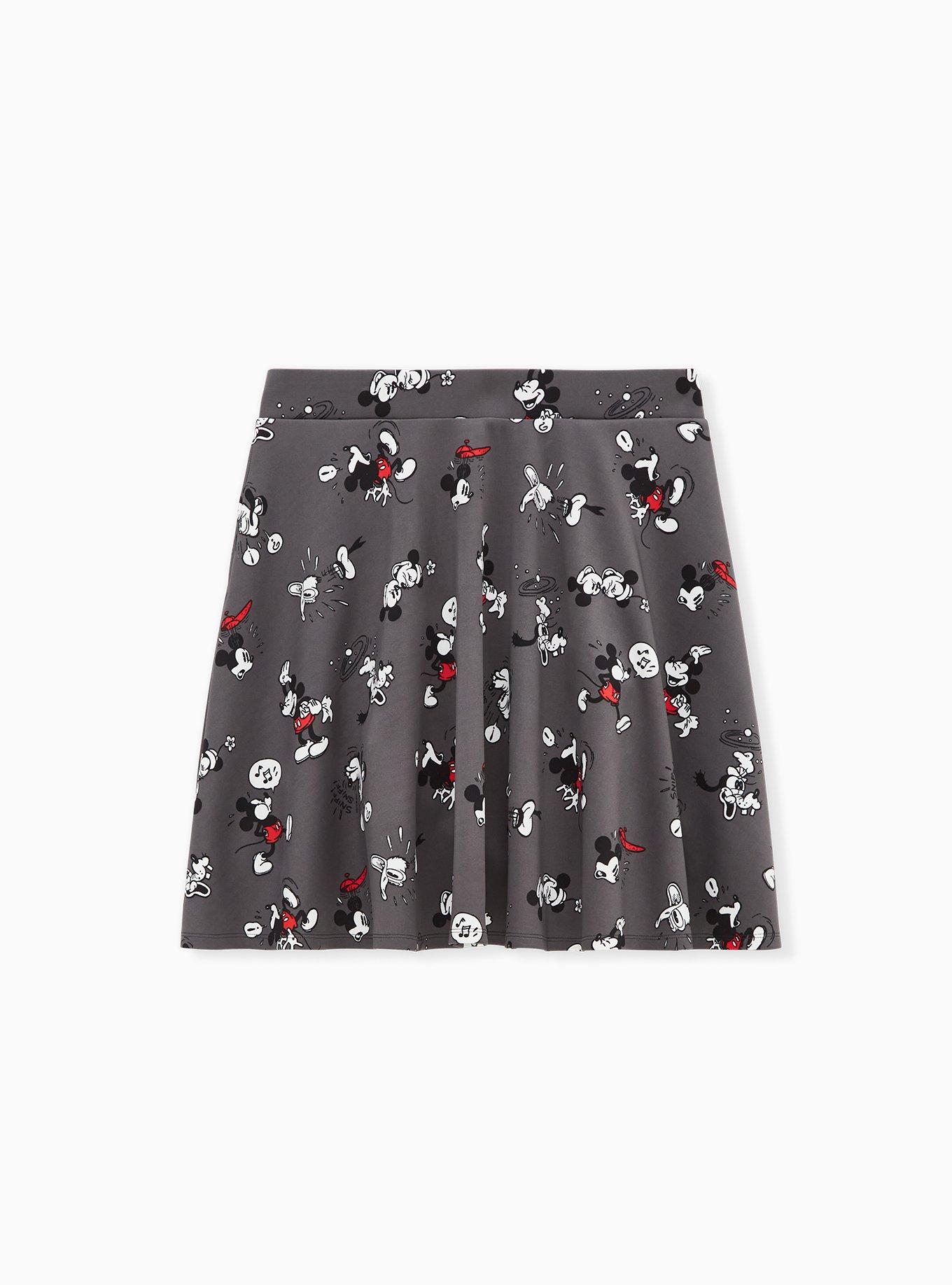 uitspraak Observatorium Beschuldiging Plus Size - Disney Mickey Mouse Comic Print Grey Scuba Knit Mini Skater  Skirt - Torrid