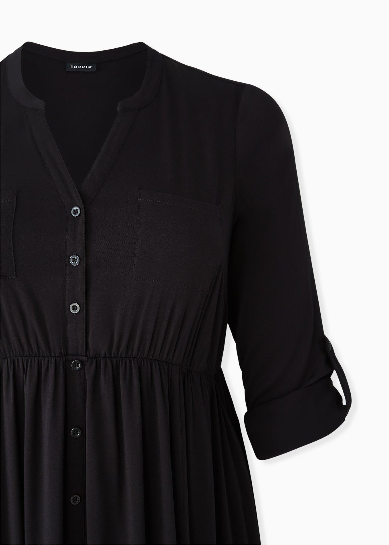 black button front dress Simply Belle Black Button Front Mini Dress main image 1