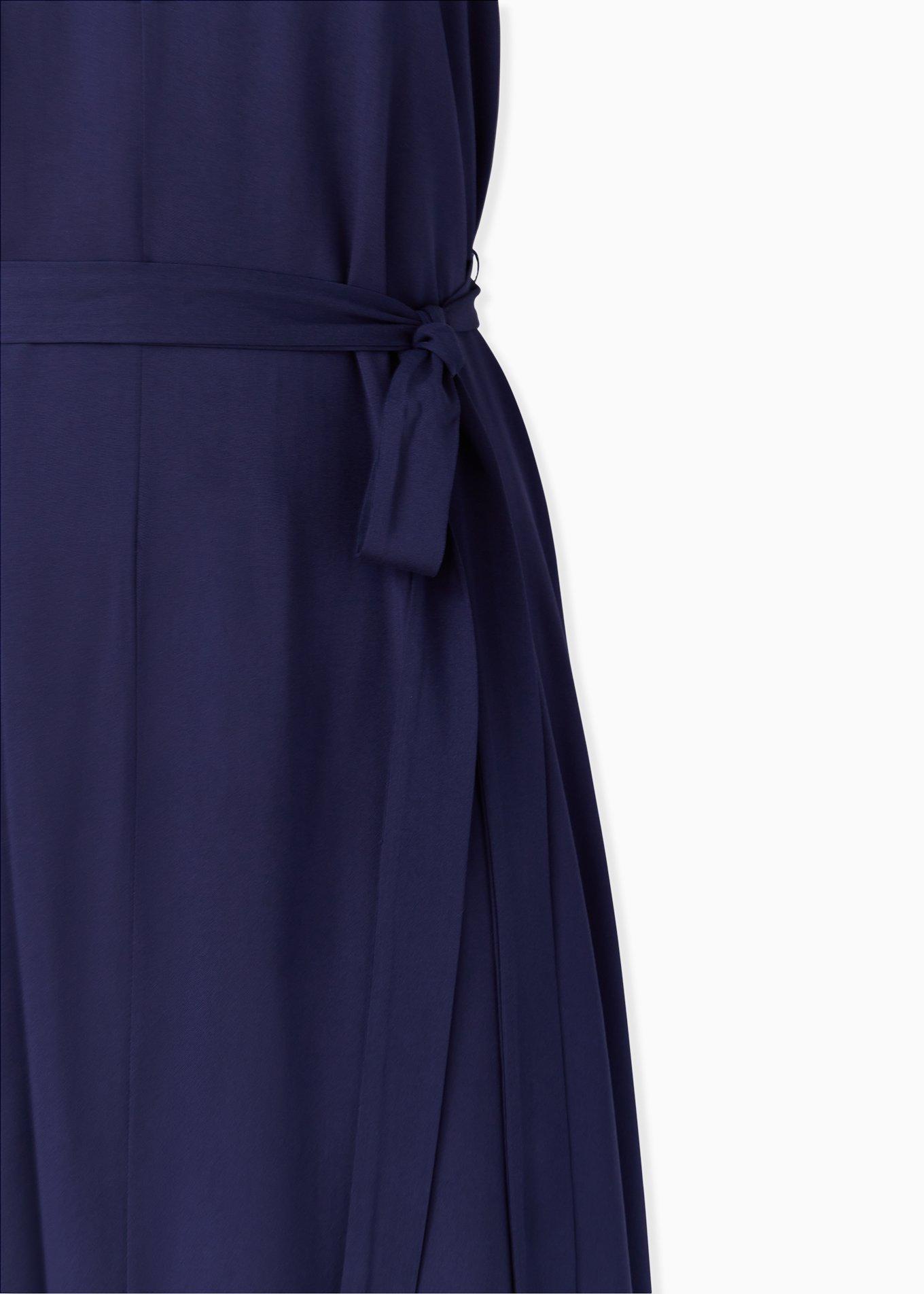 Midi Challis Trapeze Dress, PEACOAT, alternate