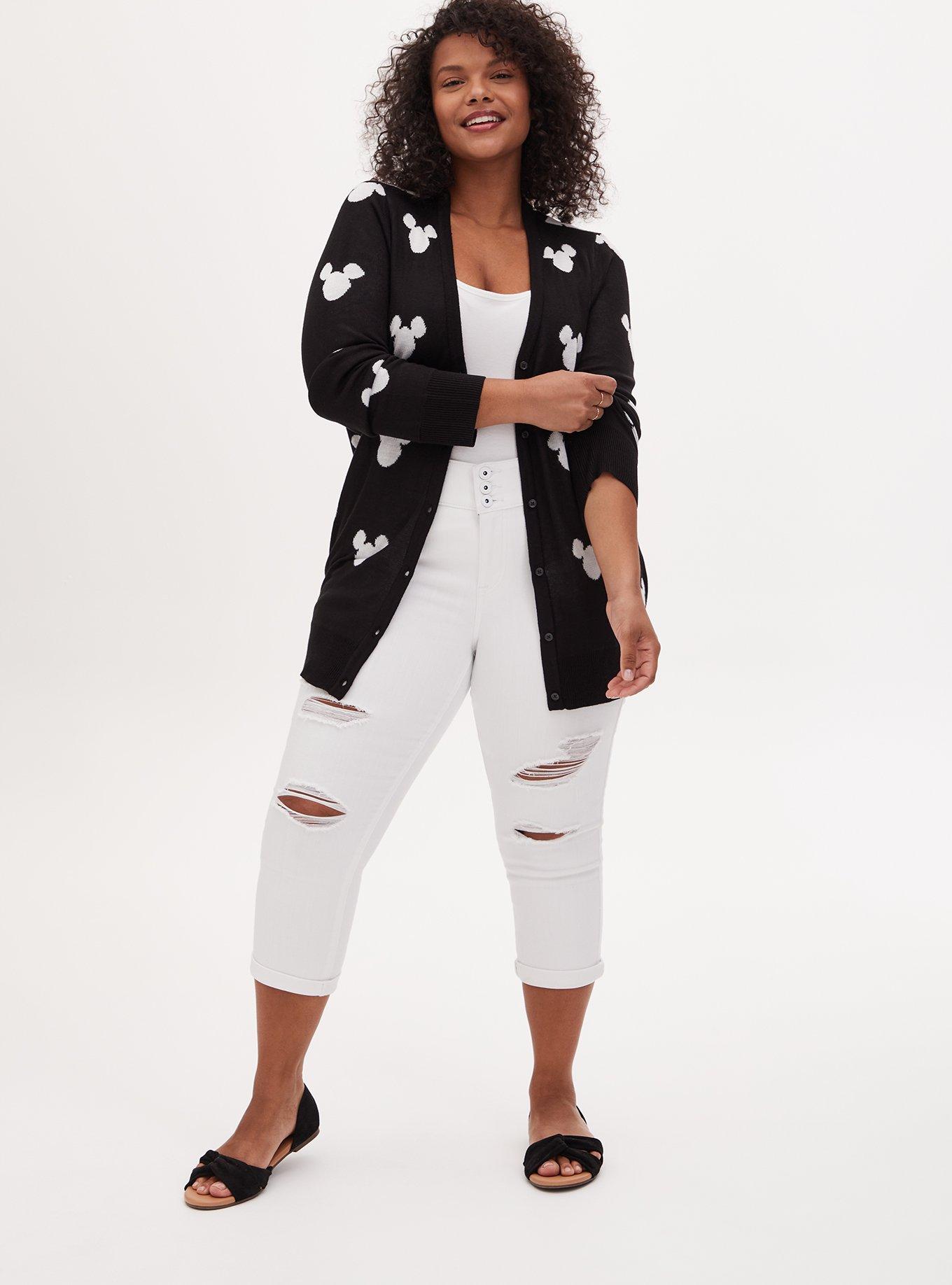 Plus Size - Disney Mickey Mouse Logo Black Button Front
