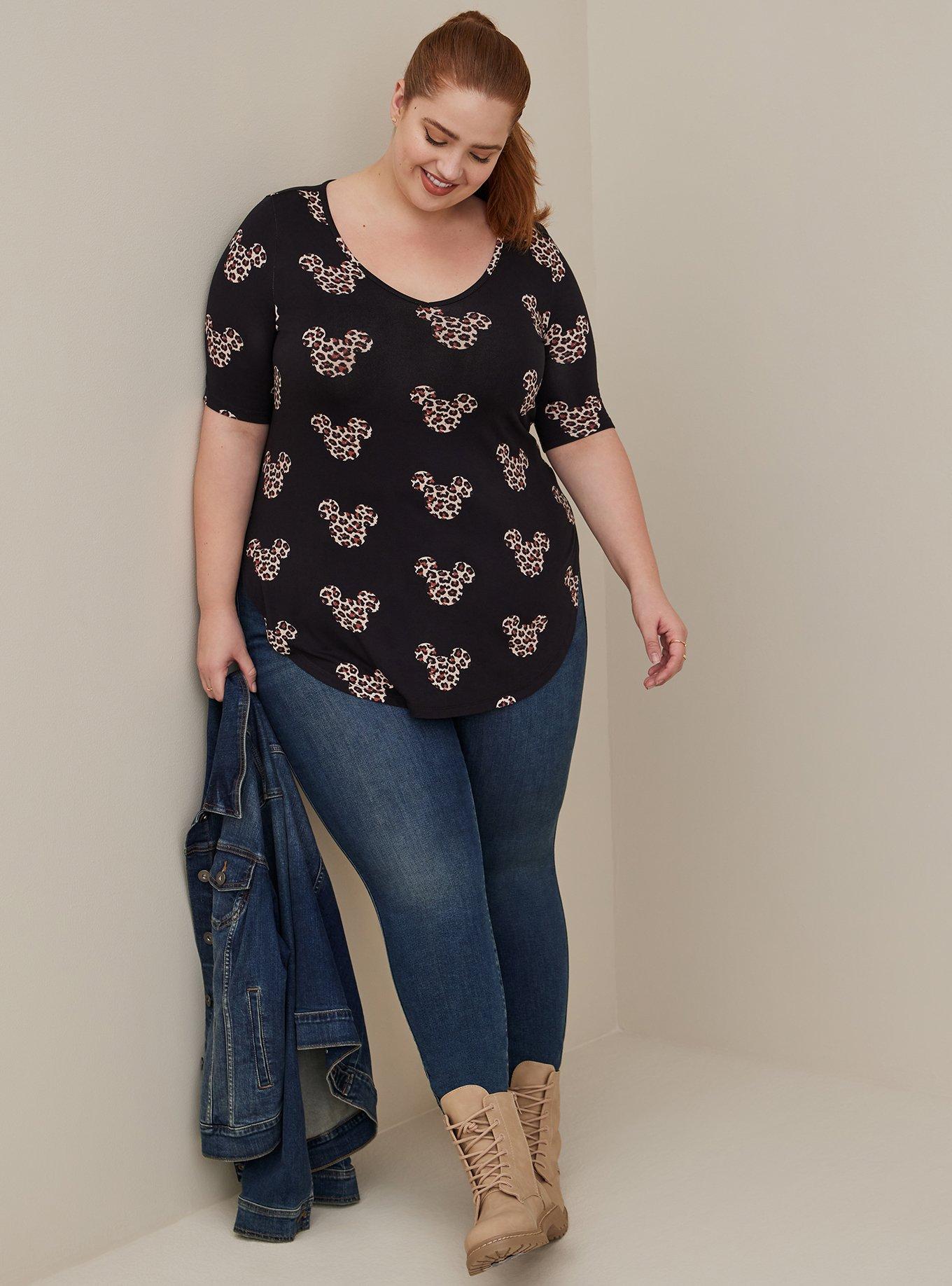 Plus Size - Disney Mickey Mouse Baseball Jersey Top - Torrid