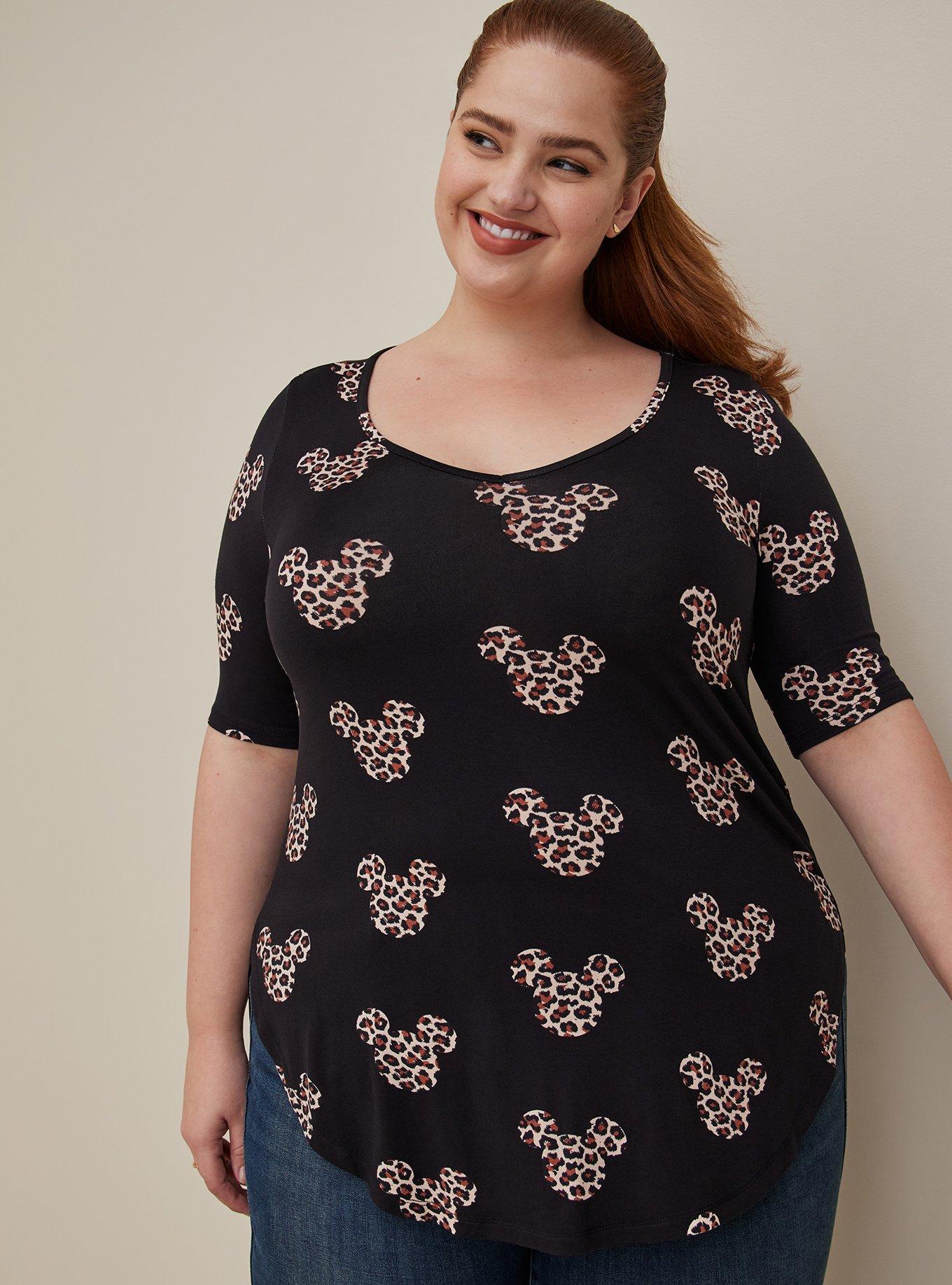 Plus Size - Disney Mickey Mouse Baseball Jersey Top - Torrid