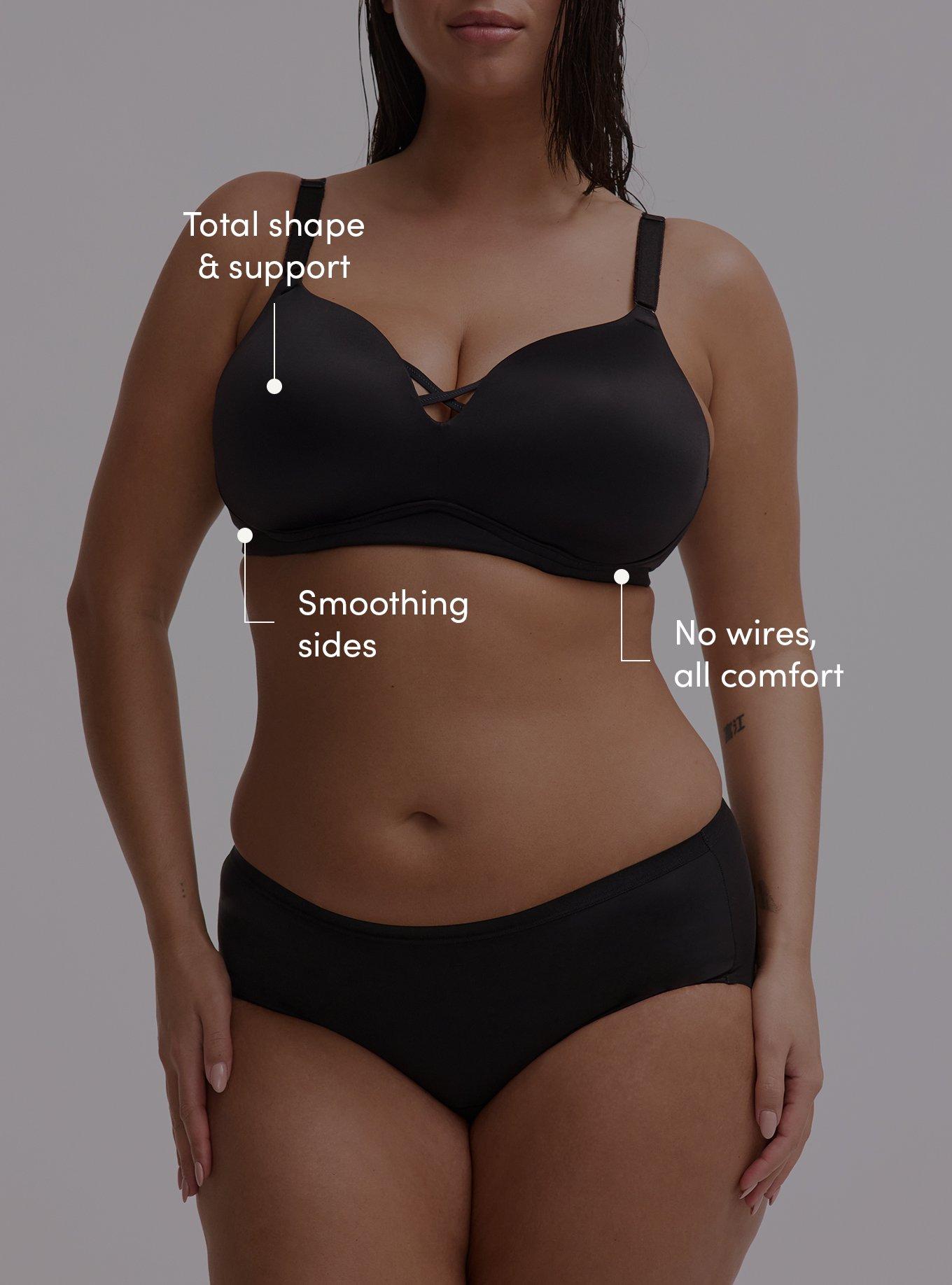Wire-Free Push-Up Smooth Bra, RICH BLACK, alternate