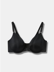 Plus Size T-Shirt Lightly Lined Smooth Front Close 360° Back Smoothing® Bra, RICH BLACK, hi-res