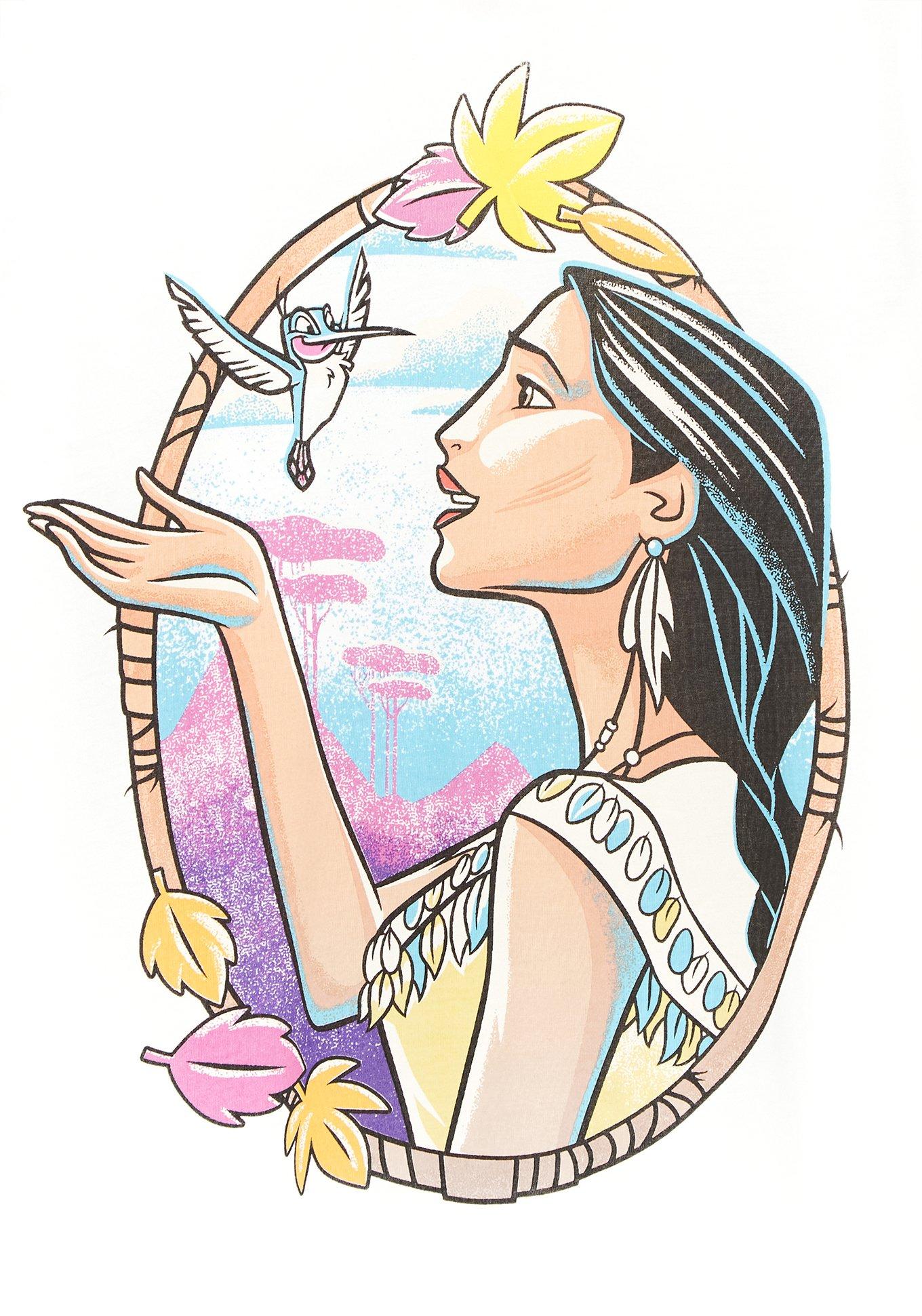 Disney Pocahontas & Flit Raglan Top - White & Vintage Orange, CLOUD DANCER, alternate